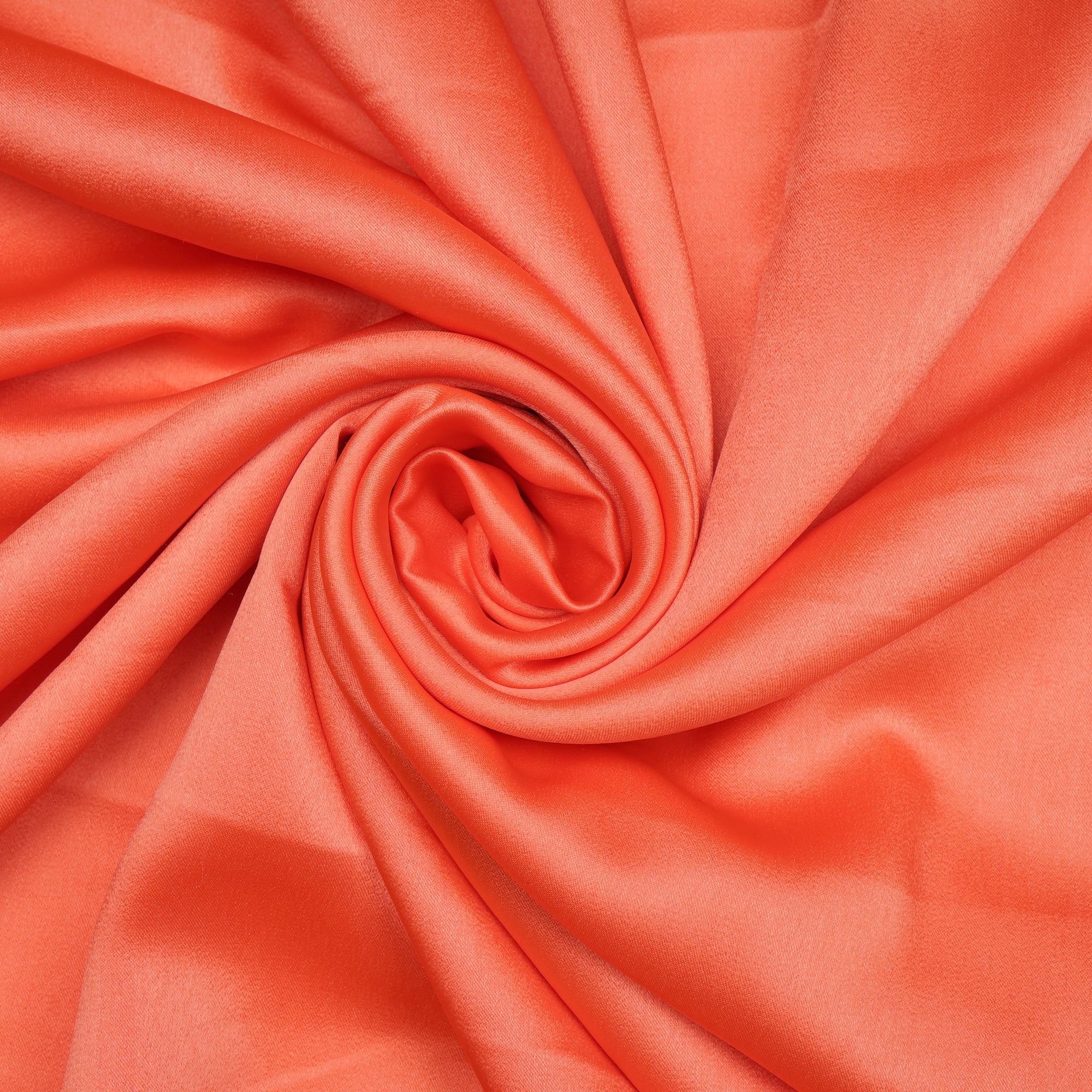 Nasturtium Solid Dyed Imported Velvet Satin Fabric (60" Width)