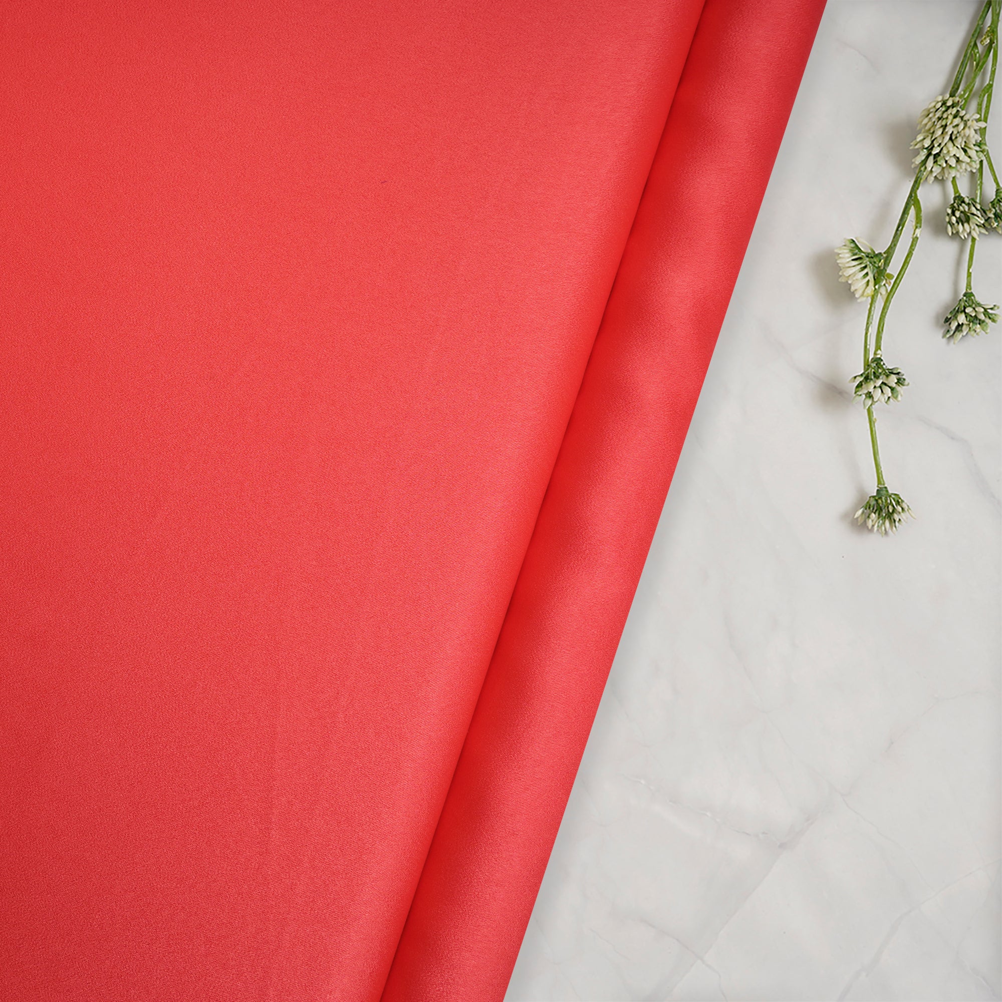 Rouge Red Solid Dyed Imported Velvet Satin Fabric (60" Width)