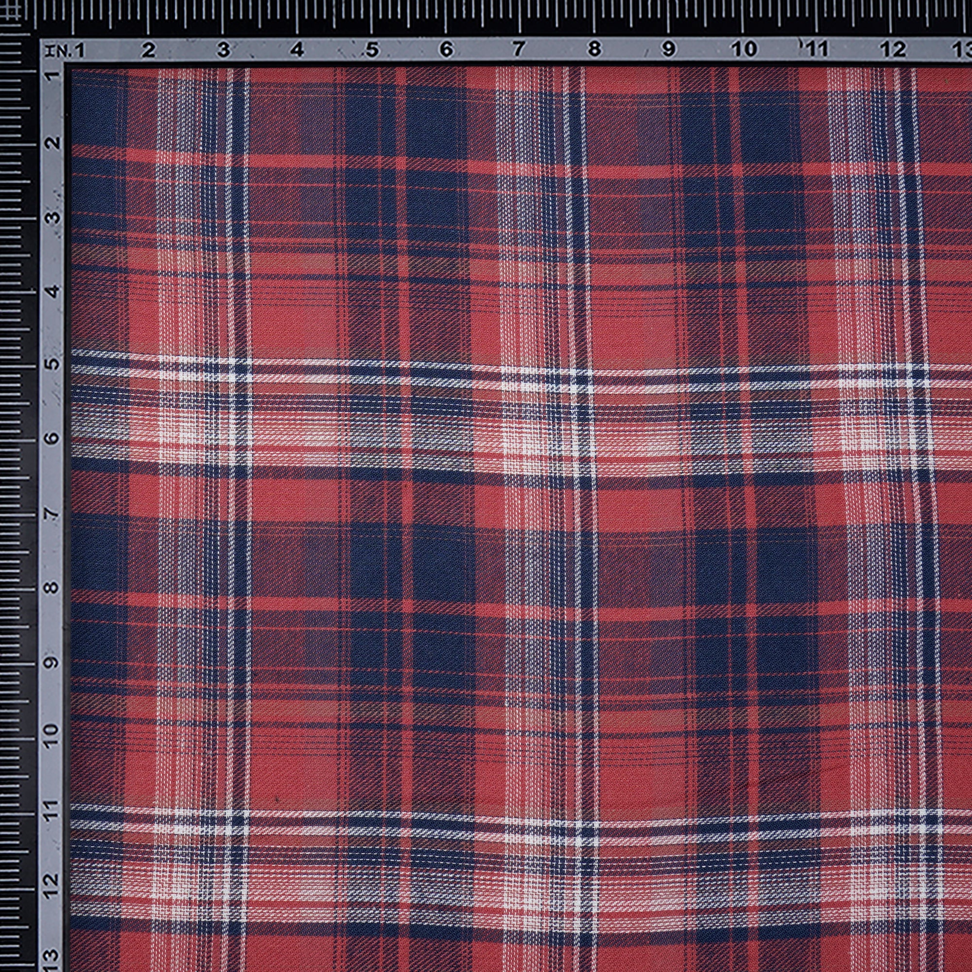 Pink-Blue Yarn Dyed Cotton Twill Check Fabric (54" Width)