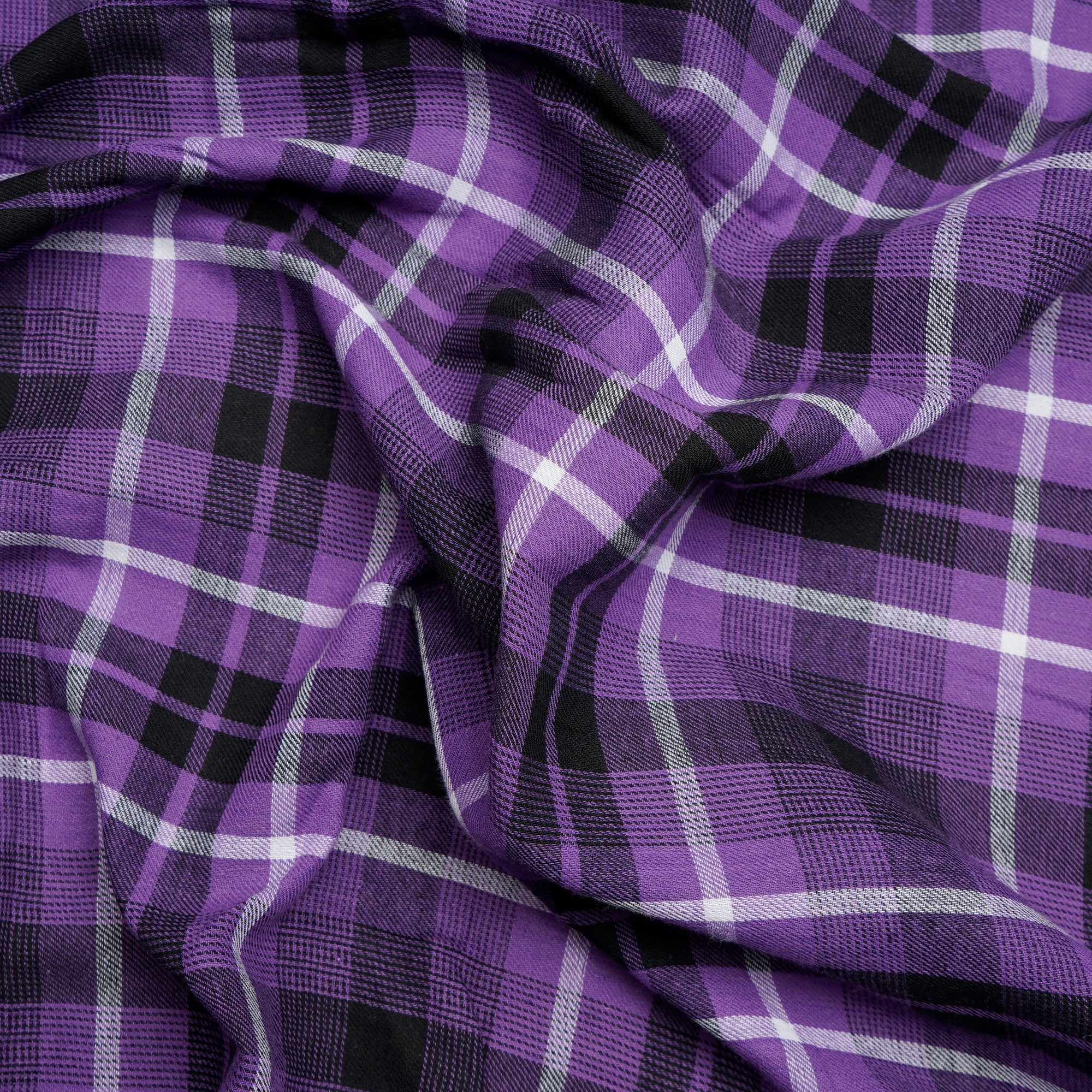 Purple-Black Yarn Dyed Cotton Twill Check Fabric (54" Width)