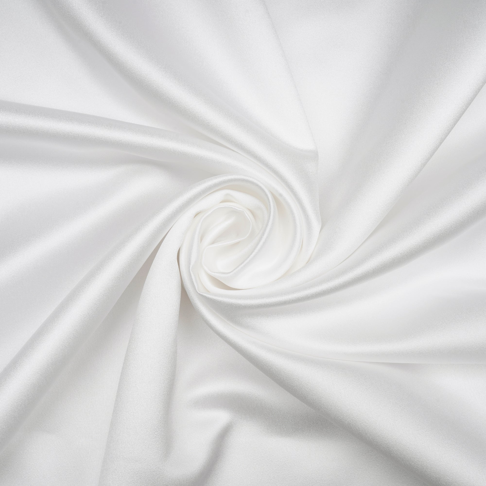 White Solid Dyed Imported Duchess Satin Fabric (60" Width)