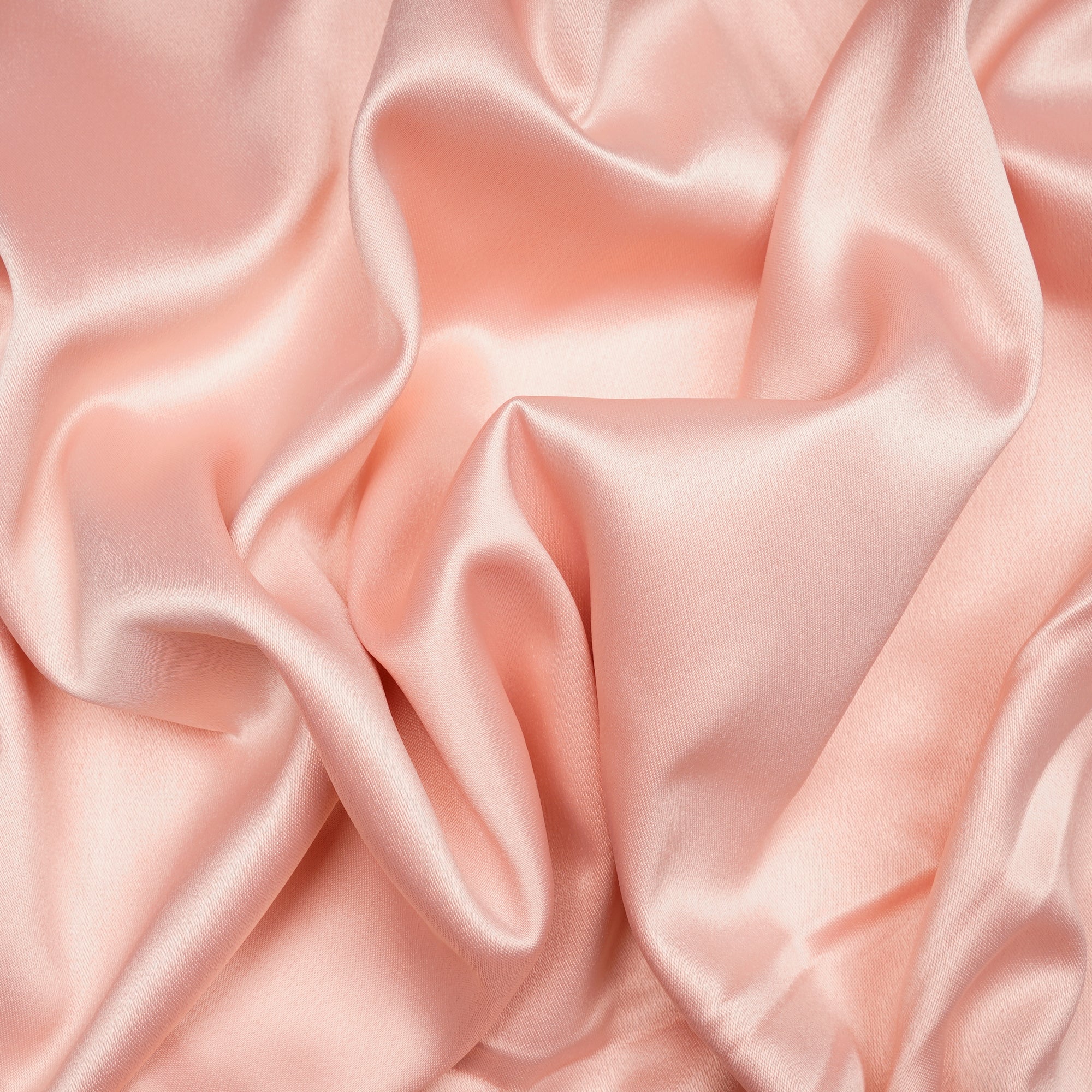 Peach Solid Dyed Imported Duchess Satin Fabric (60" Width)