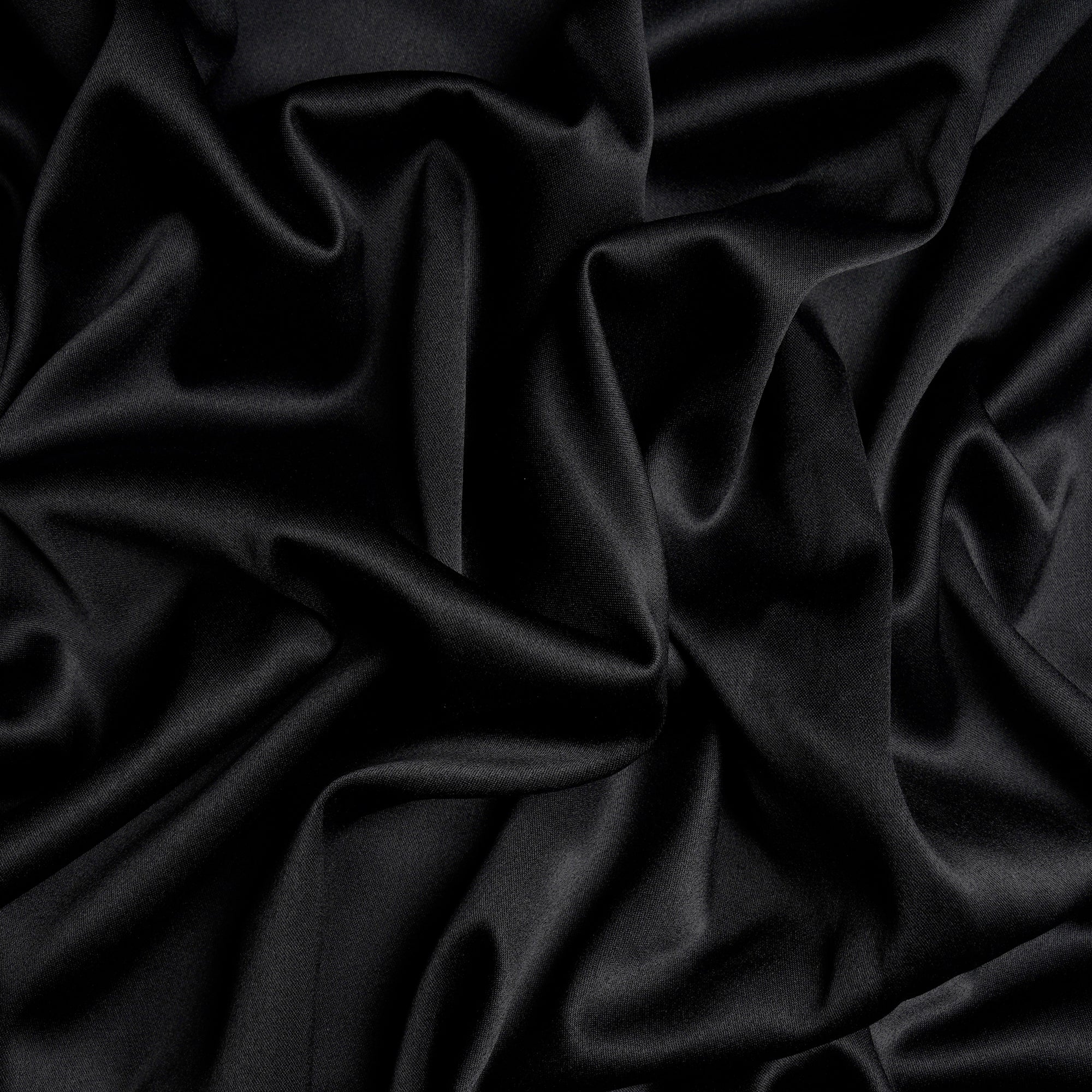 Black Solid Dyed Imported Duchess Satin Fabric (60" Width)
