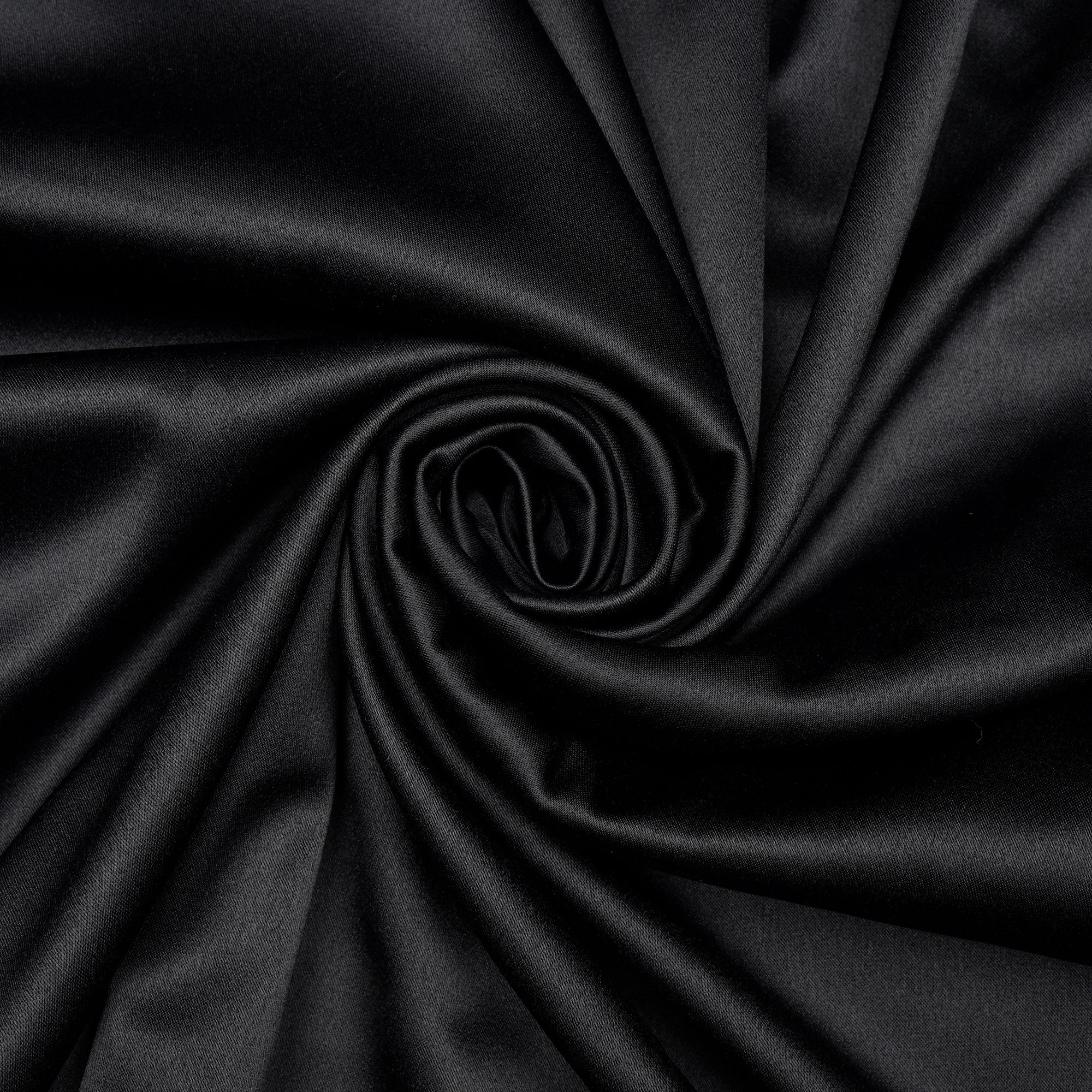 Black Solid Dyed Imported Duchess Satin Fabric (60" Width)