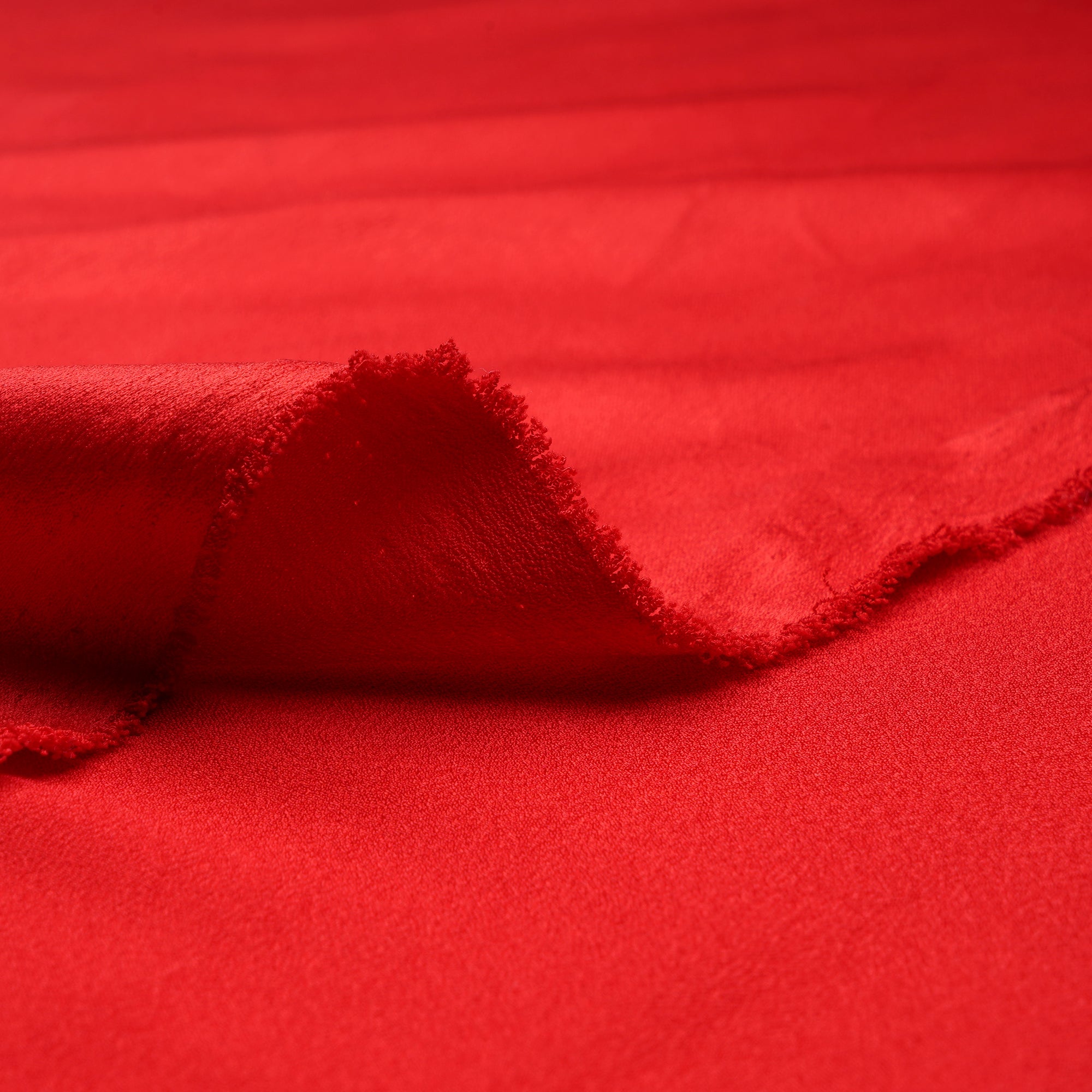Red Solid Dyed Imported Versace Crepe Fabric (60" Width)