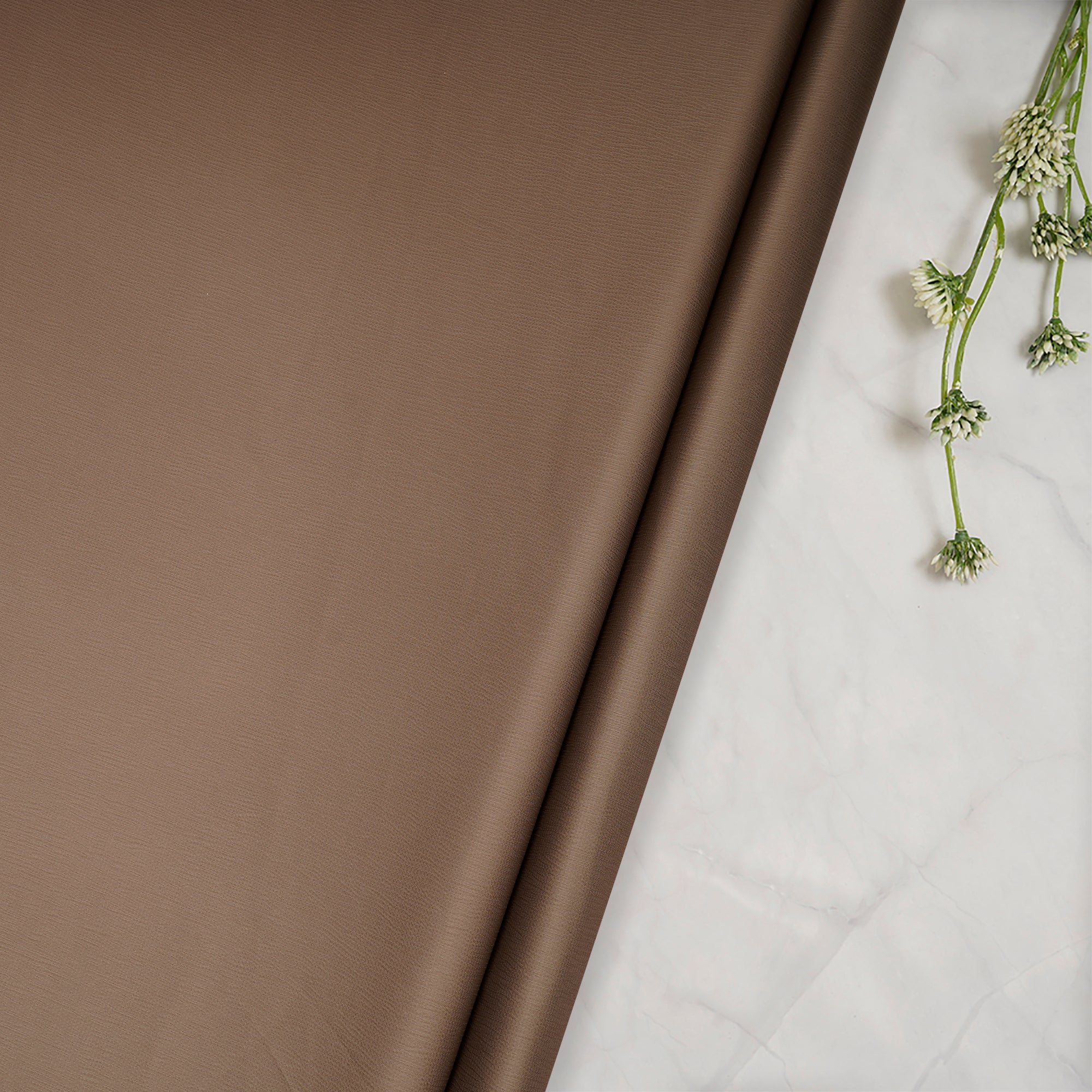 Coca Mocha Solid Dyed Imported Cocktail Satin Fabric (60" Width)