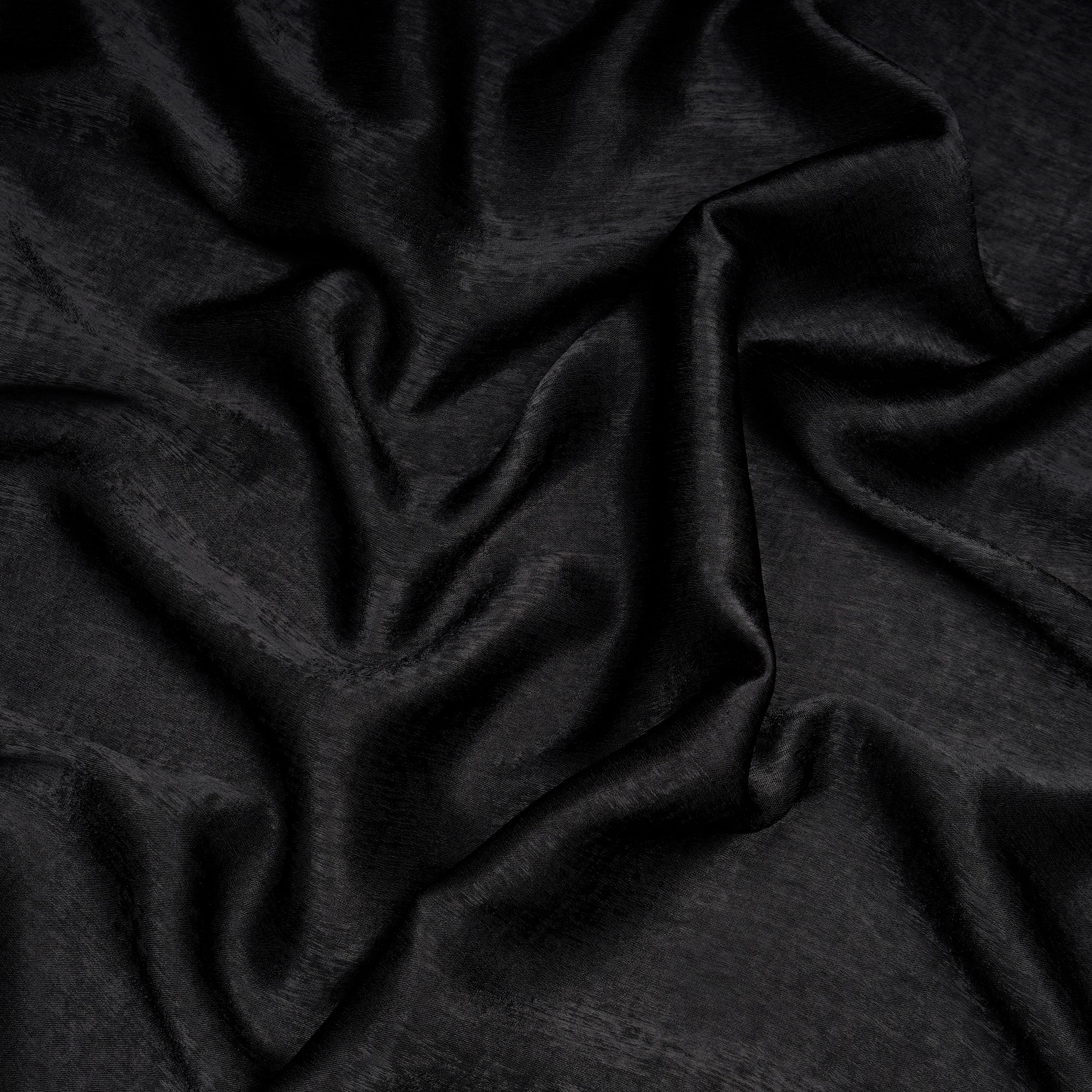 Black Solid Dyed Imported Sandwash Satin Fabric (60" Width)