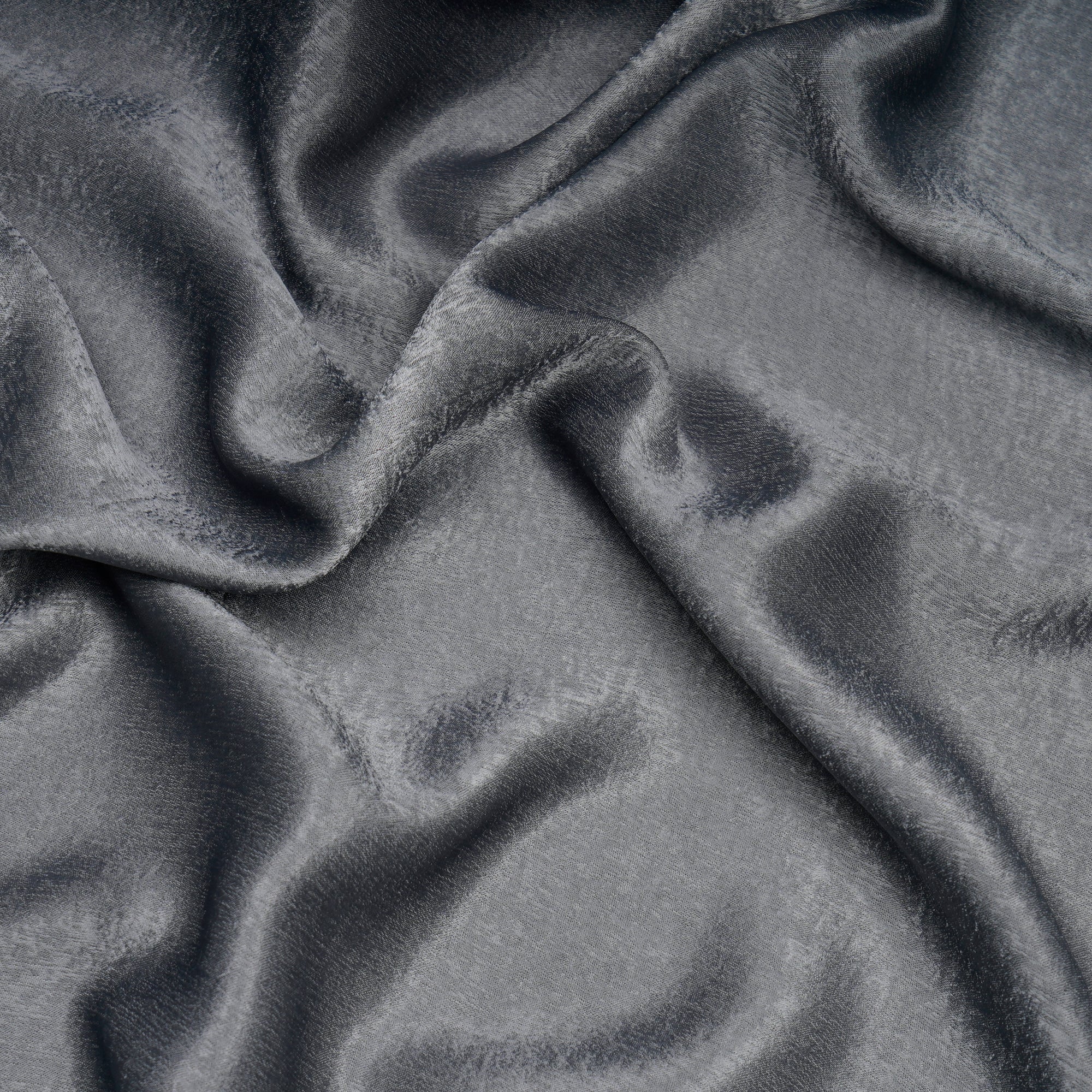 Dark Grey Solid Dyed Imported Sandwash Satin Fabric (60" Width)