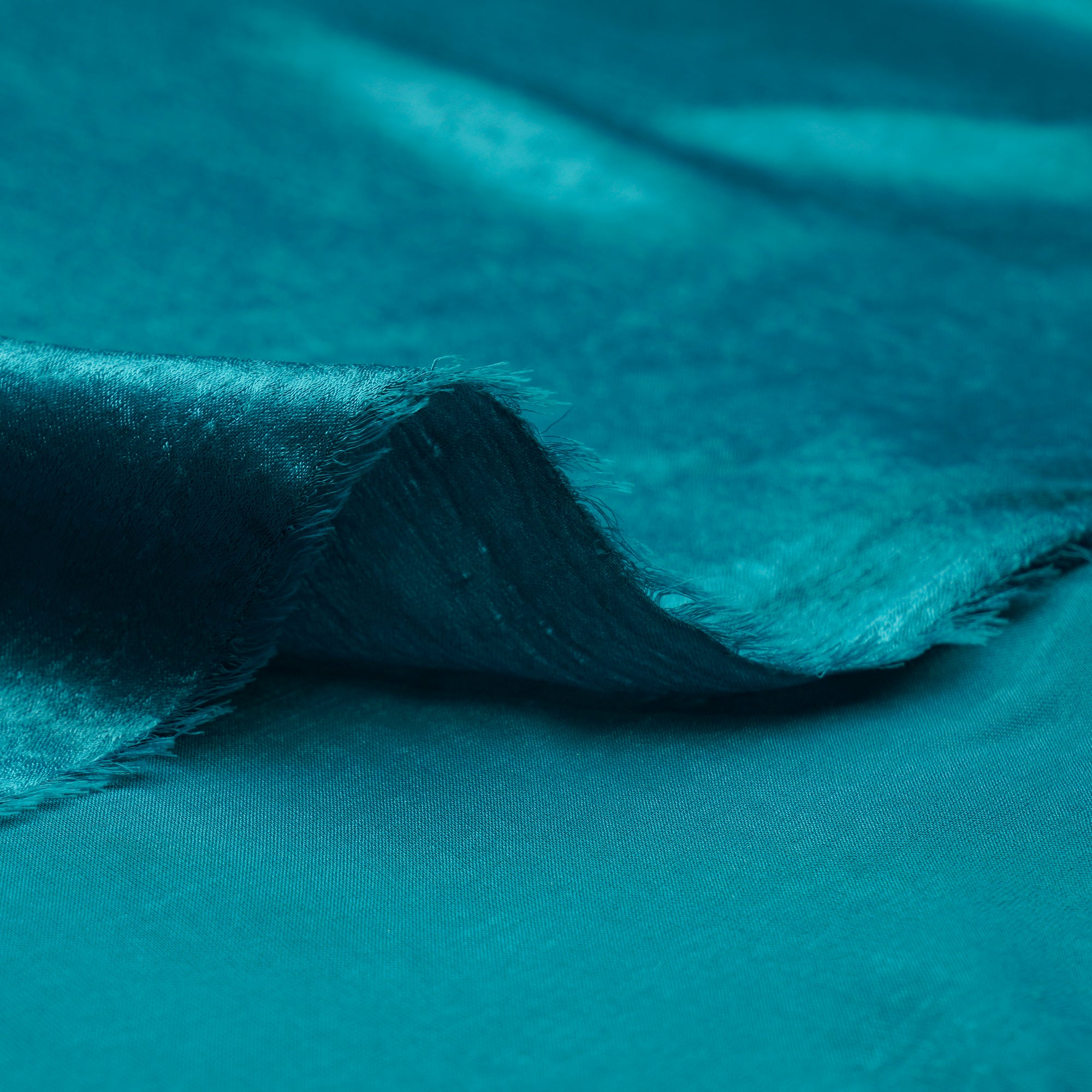 Lake Blue Solid Dyed Imported Sandwash Satin Fabric (60" Width)