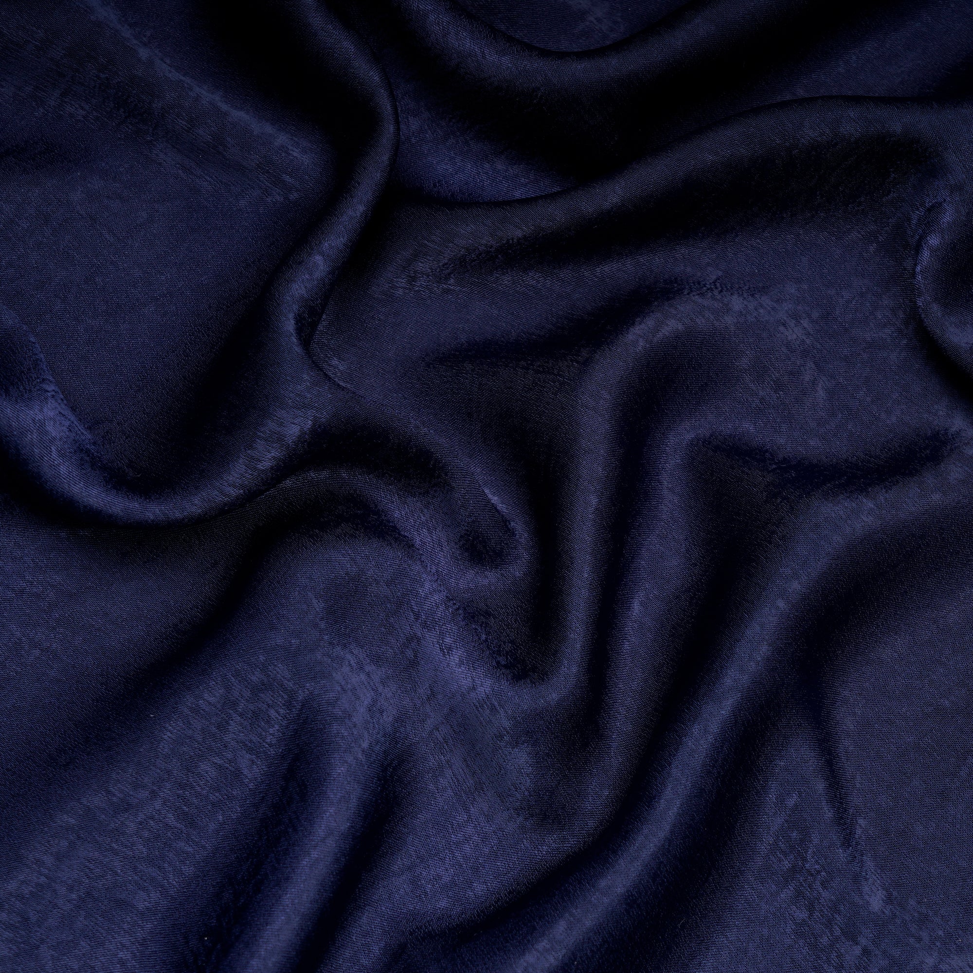 Deep Blue Solid Dyed Imported Sandwash Satin Fabric (60" Width)