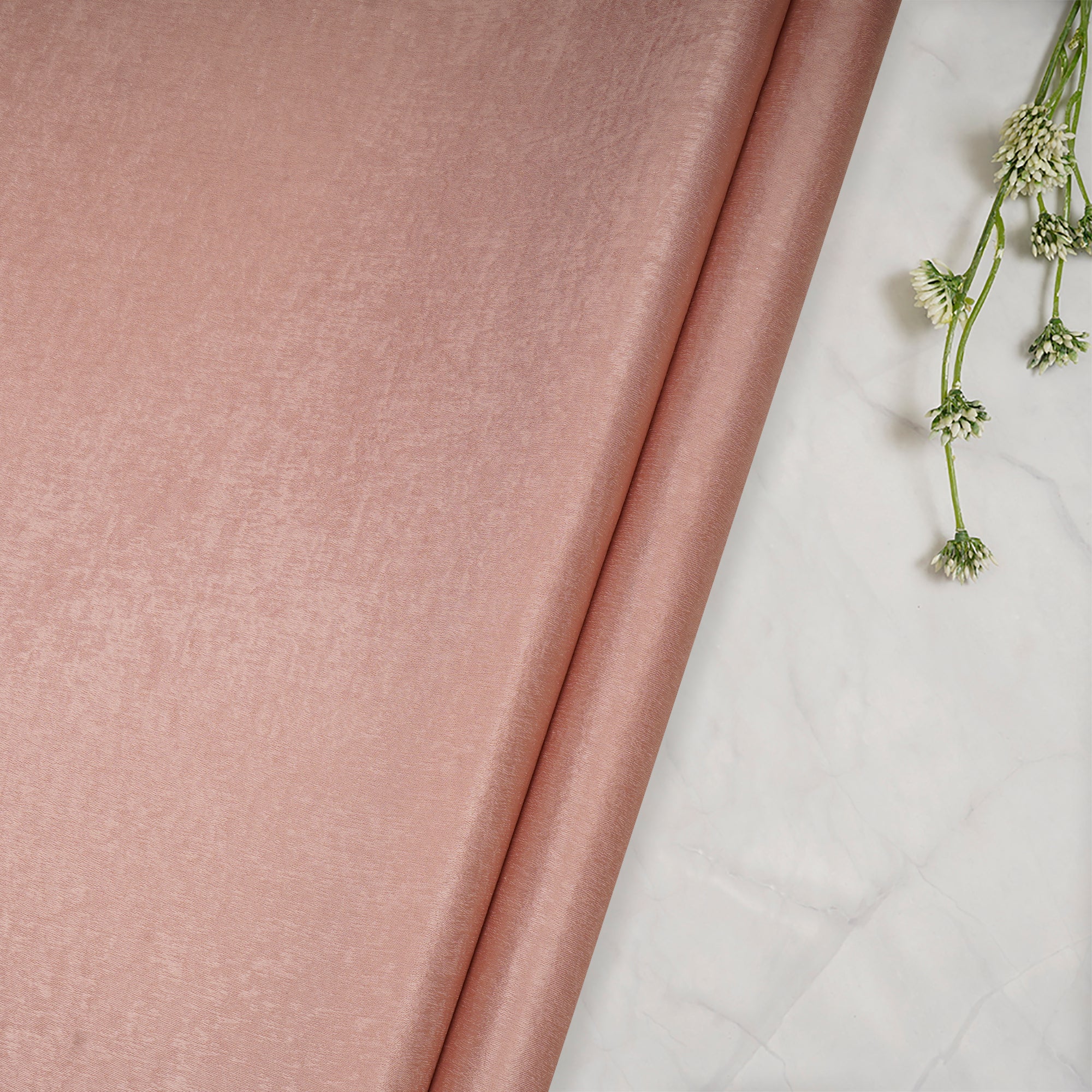 Peach Solid Dyed Imported Sandwash Satin Fabric (60" Width)