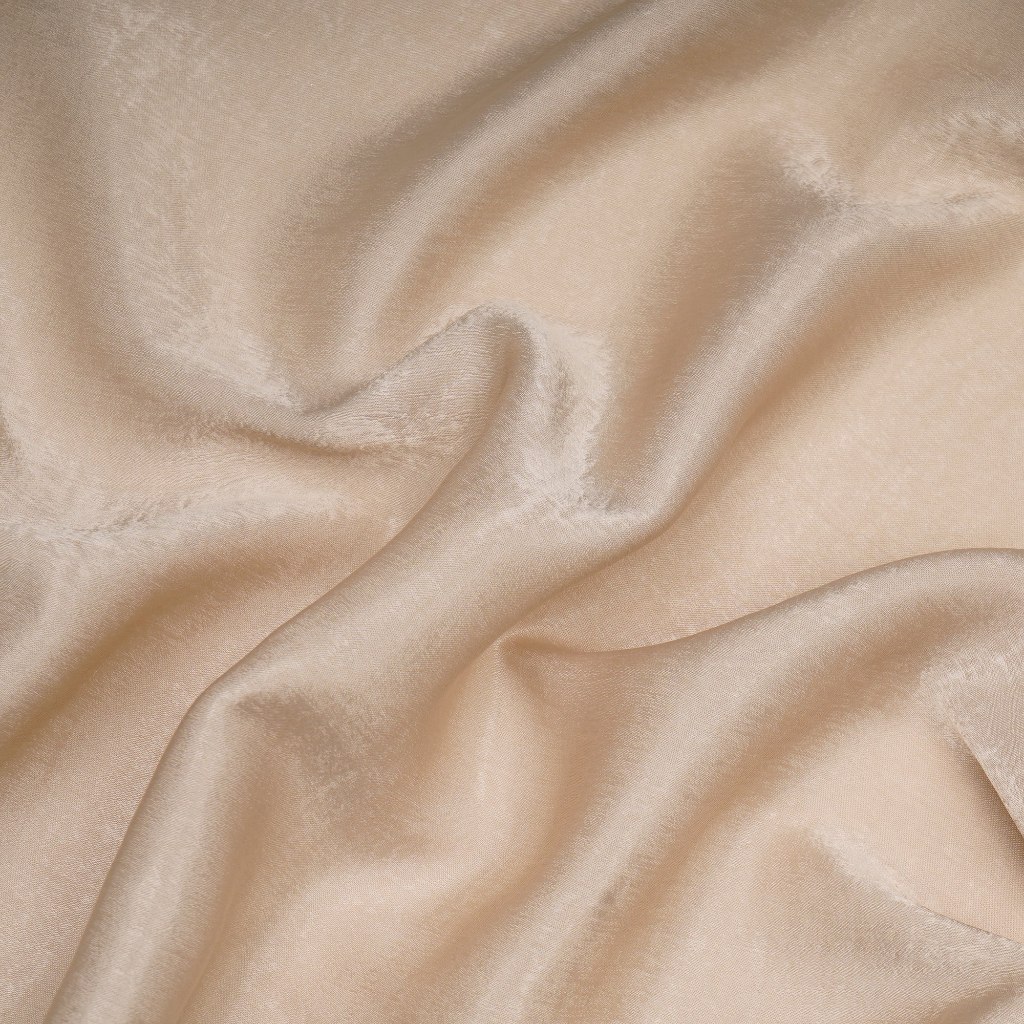 Cream Solid Dyed Imported Sandwash Satin Fabric (60" Width)