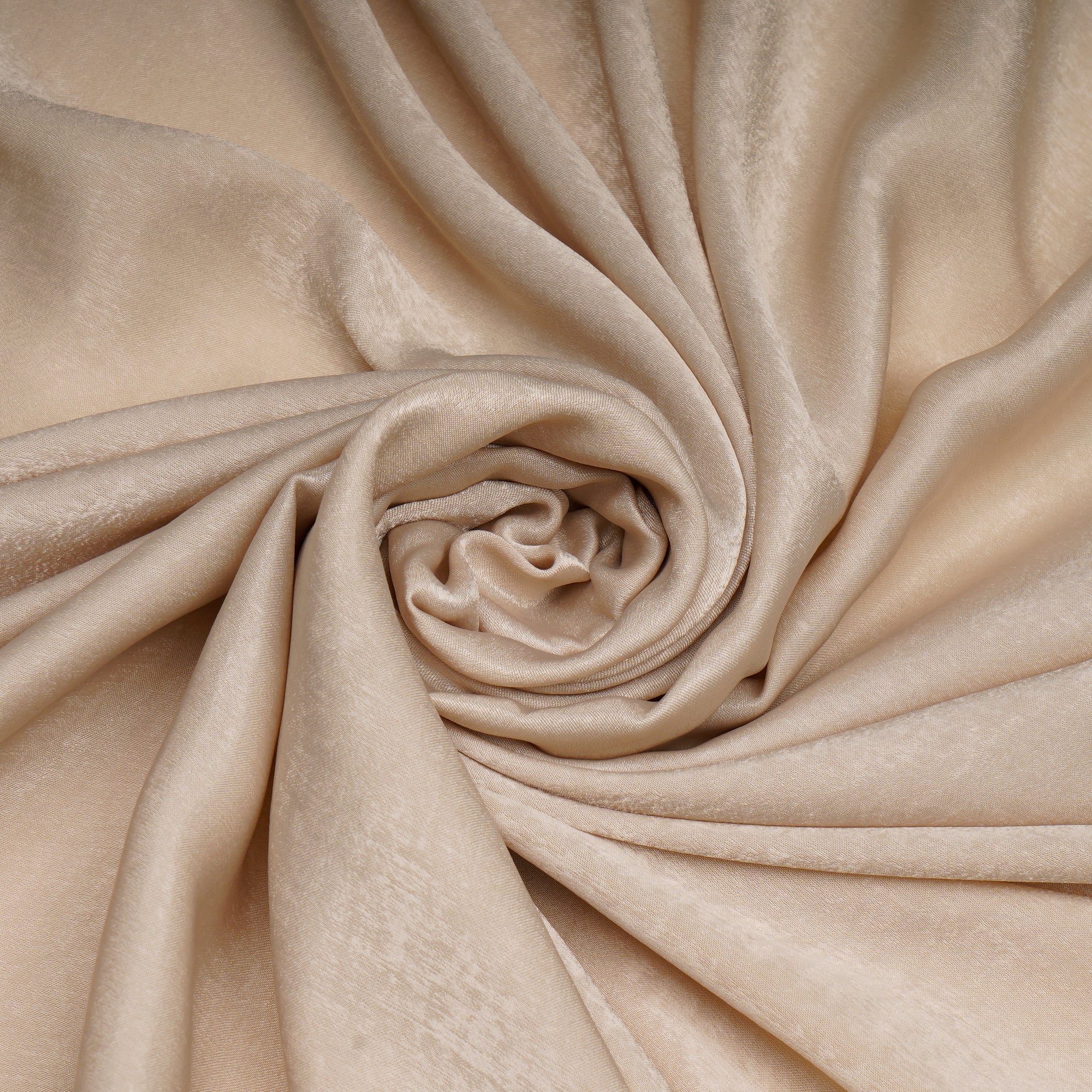 Cream Solid Dyed Imported Sandwash Satin Fabric (60" Width)