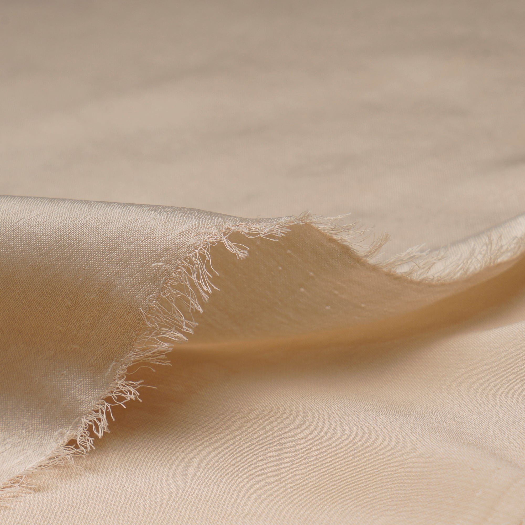 Cream Solid Dyed Imported Sandwash Satin Fabric (60" Width)