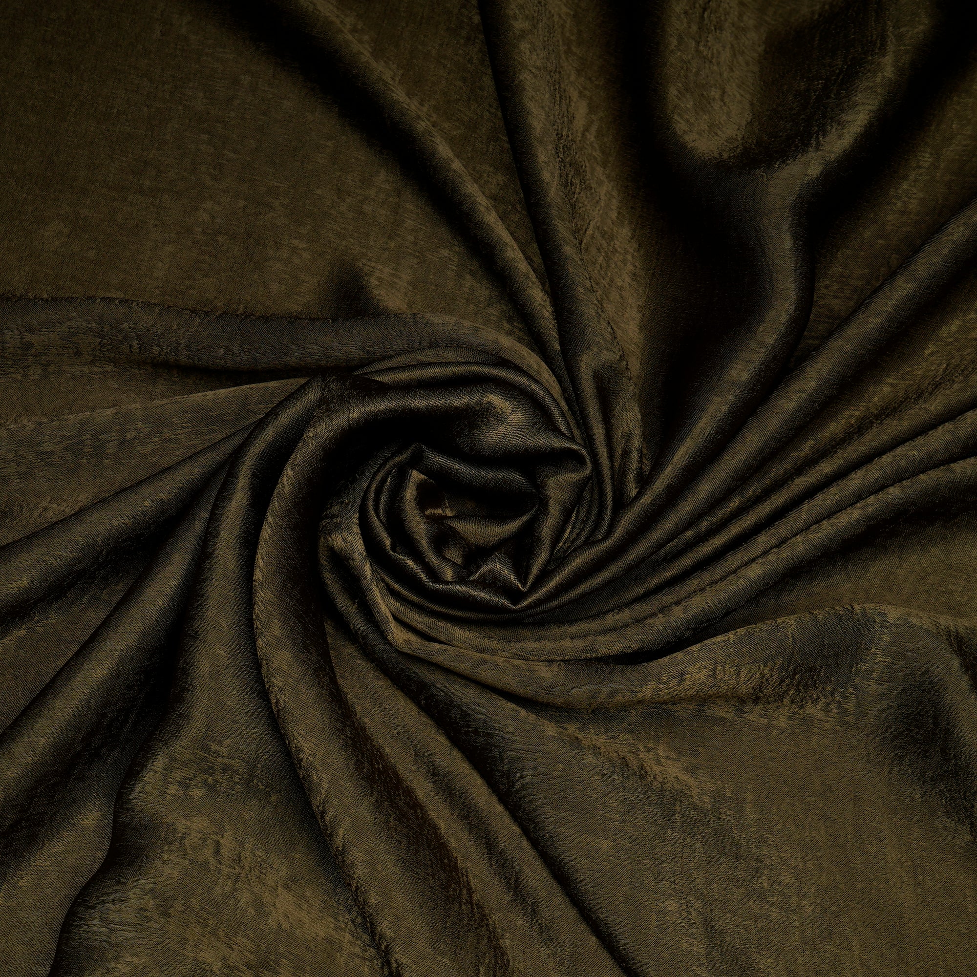Olive Green Solid Dyed Imported Sandwash Satin Fabric (60" Width)