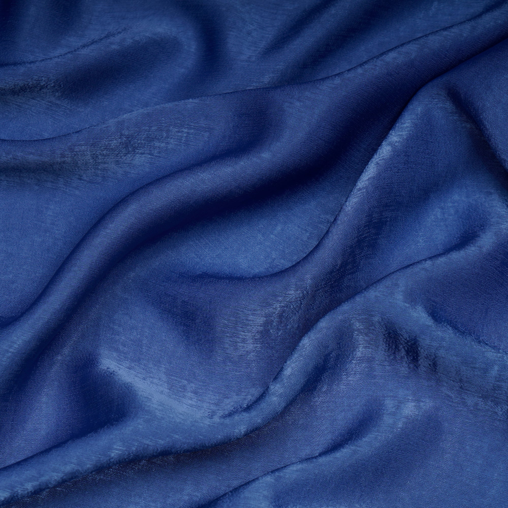 Palace Blue Solid Dyed Imported Sandwash Satin Fabric (60" Width)