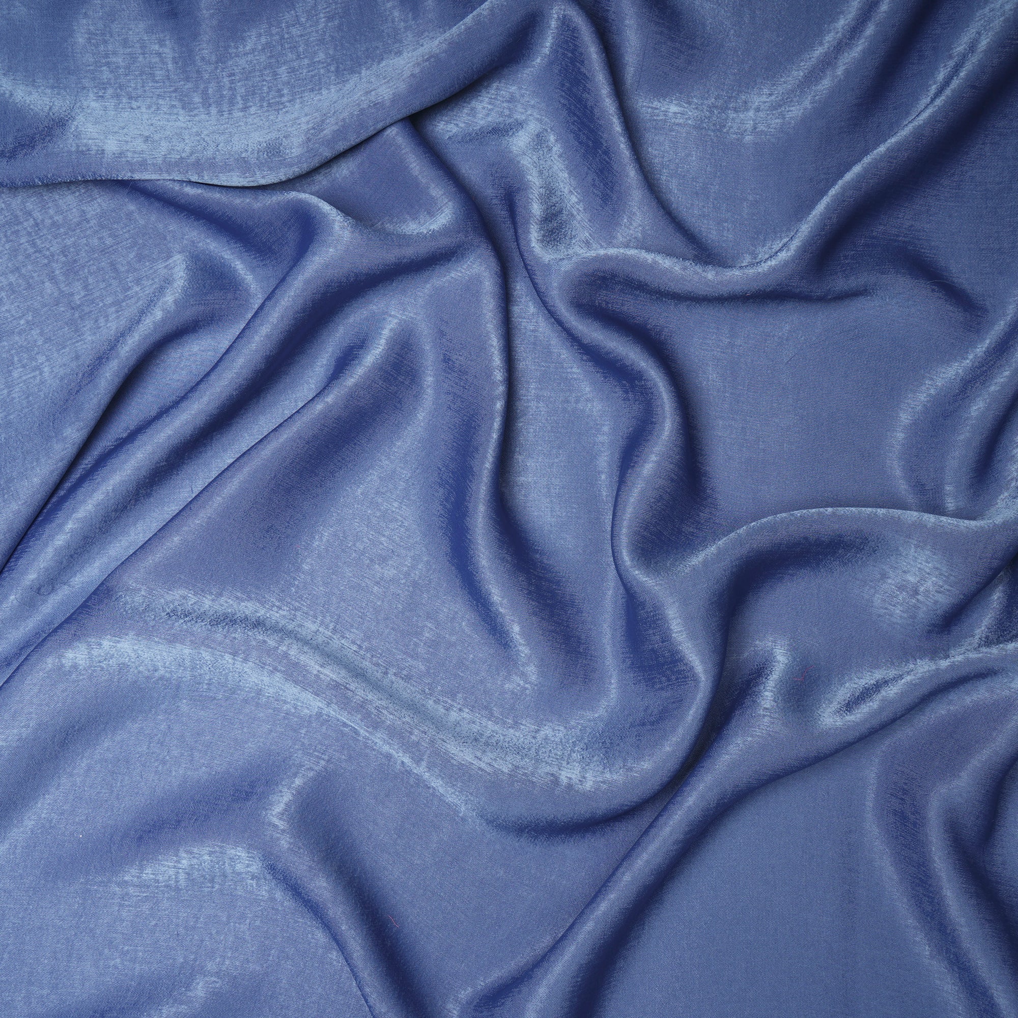 Nebulas Blue Solid Dyed Imported Sandwash Satin Fabric (60" Width)