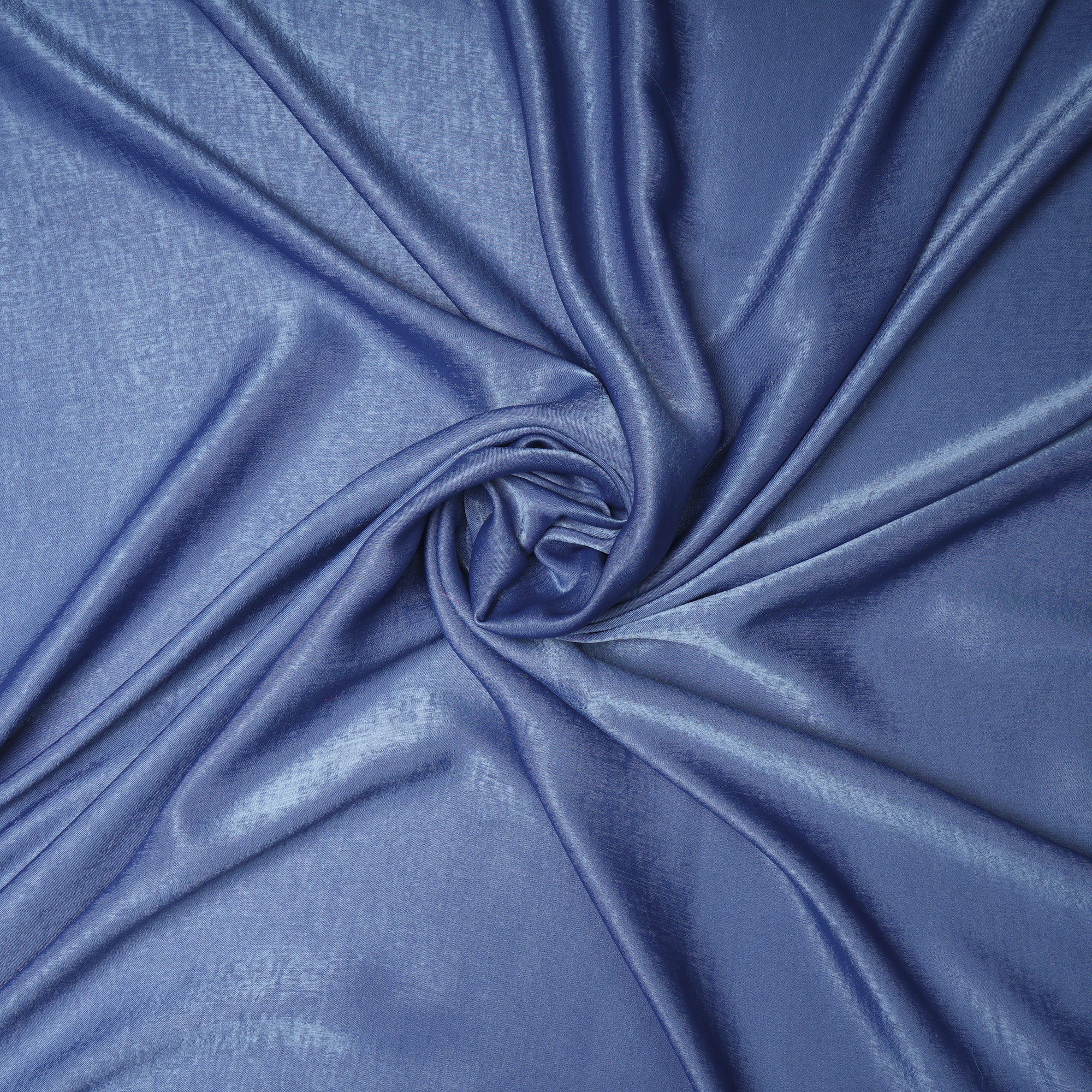 Nebulas Blue Solid Dyed Imported Sandwash Satin Fabric (60" Width)