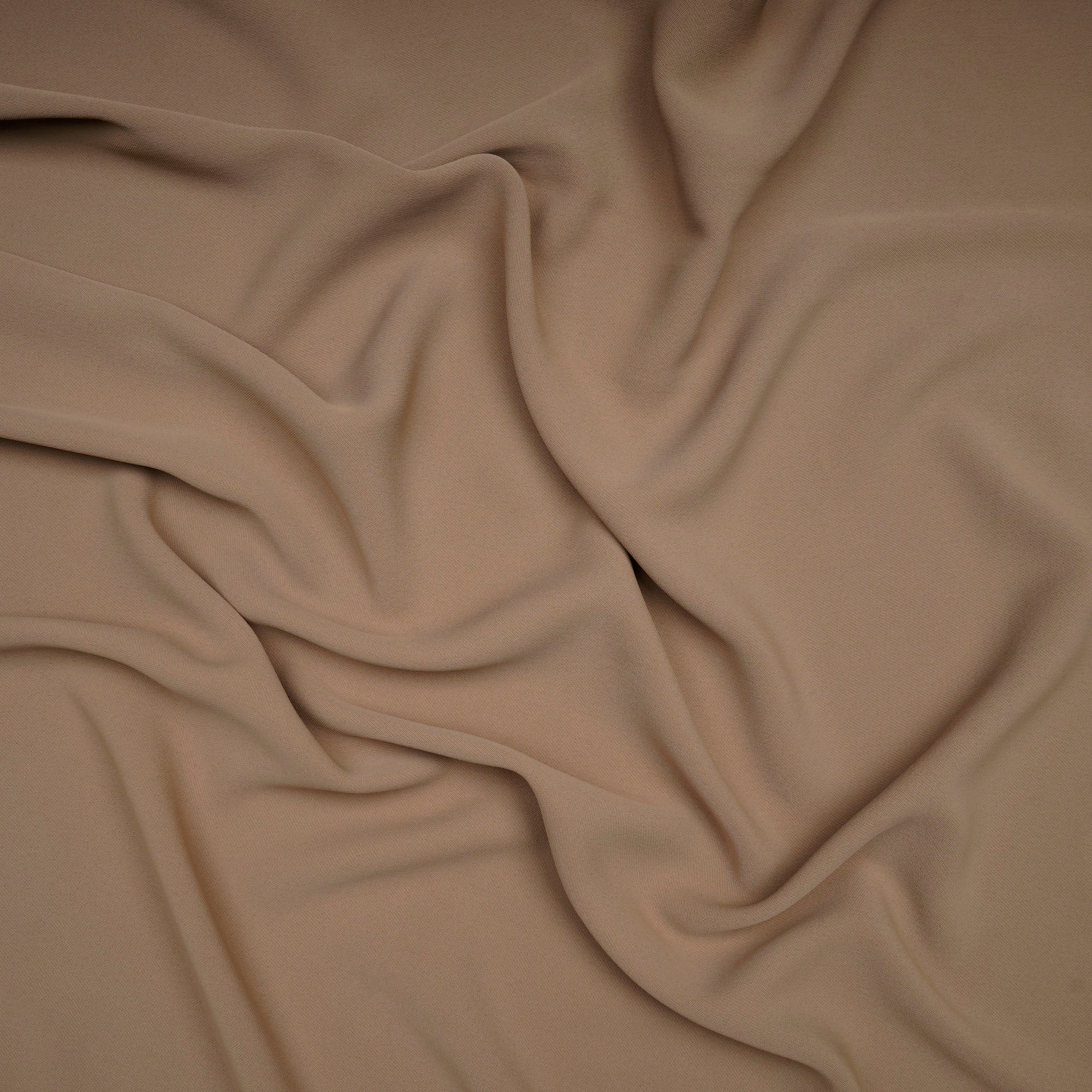 Tan Solid Dyed Imported Mesh Twill Satin Fabric (60" Width)