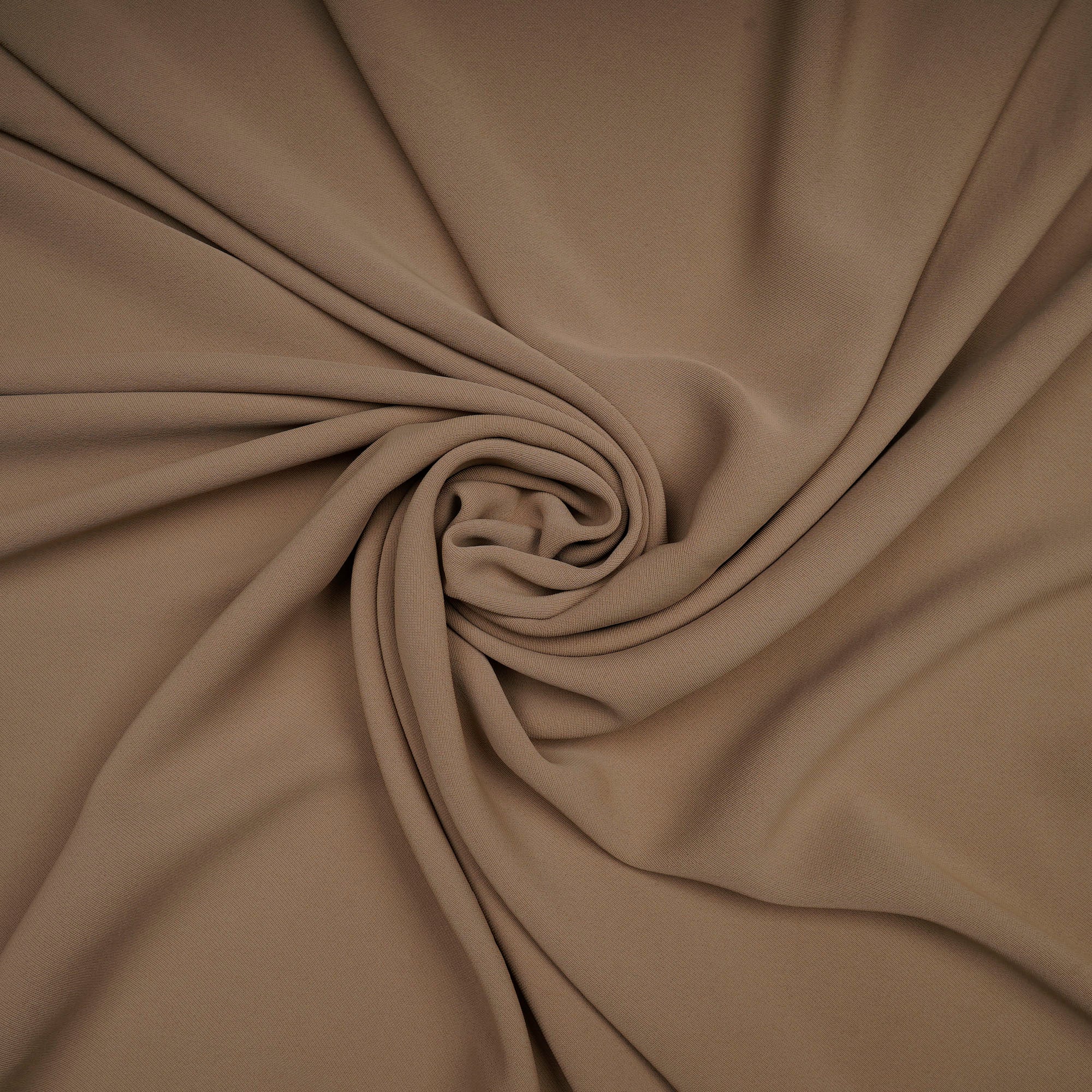 Tan Solid Dyed Imported Mesh Twill Satin Fabric (60" Width)