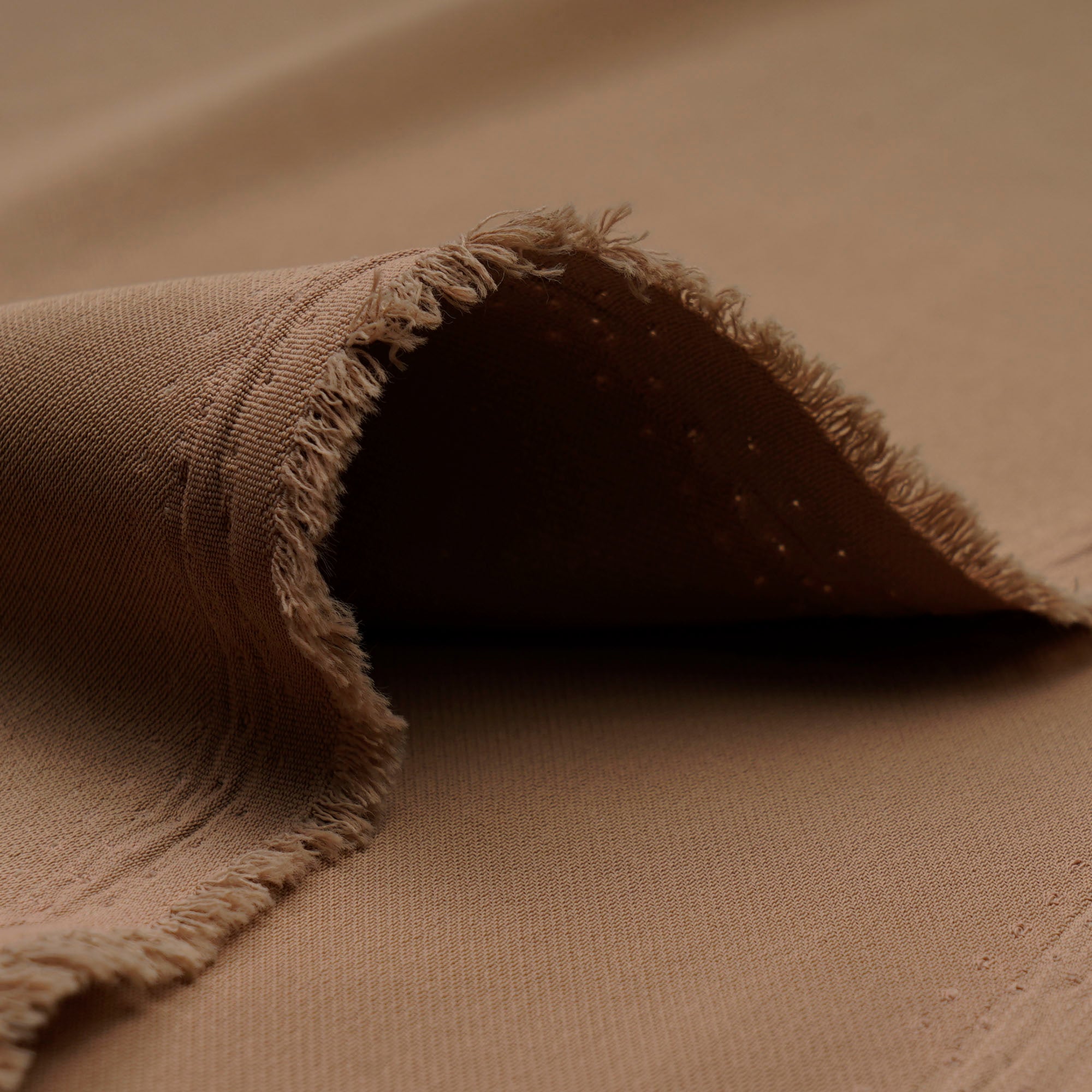 Tan Solid Dyed Imported Mesh Twill Satin Fabric (60" Width)