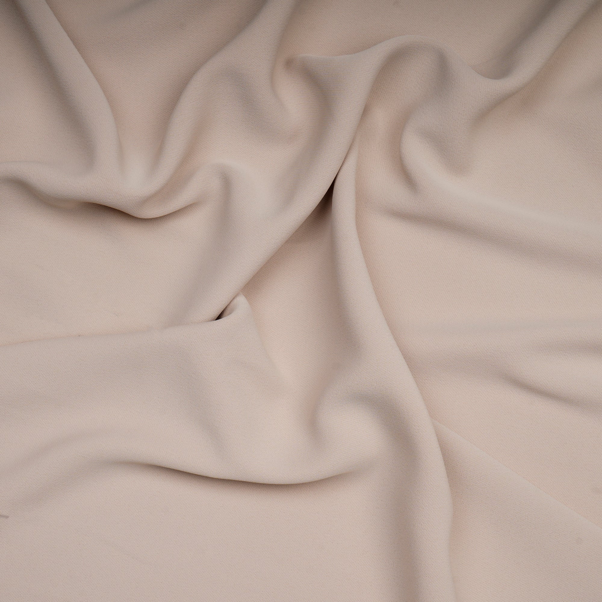 Cream Solid Dyed Imported Mesh Twill Satin Fabric (60" Width)