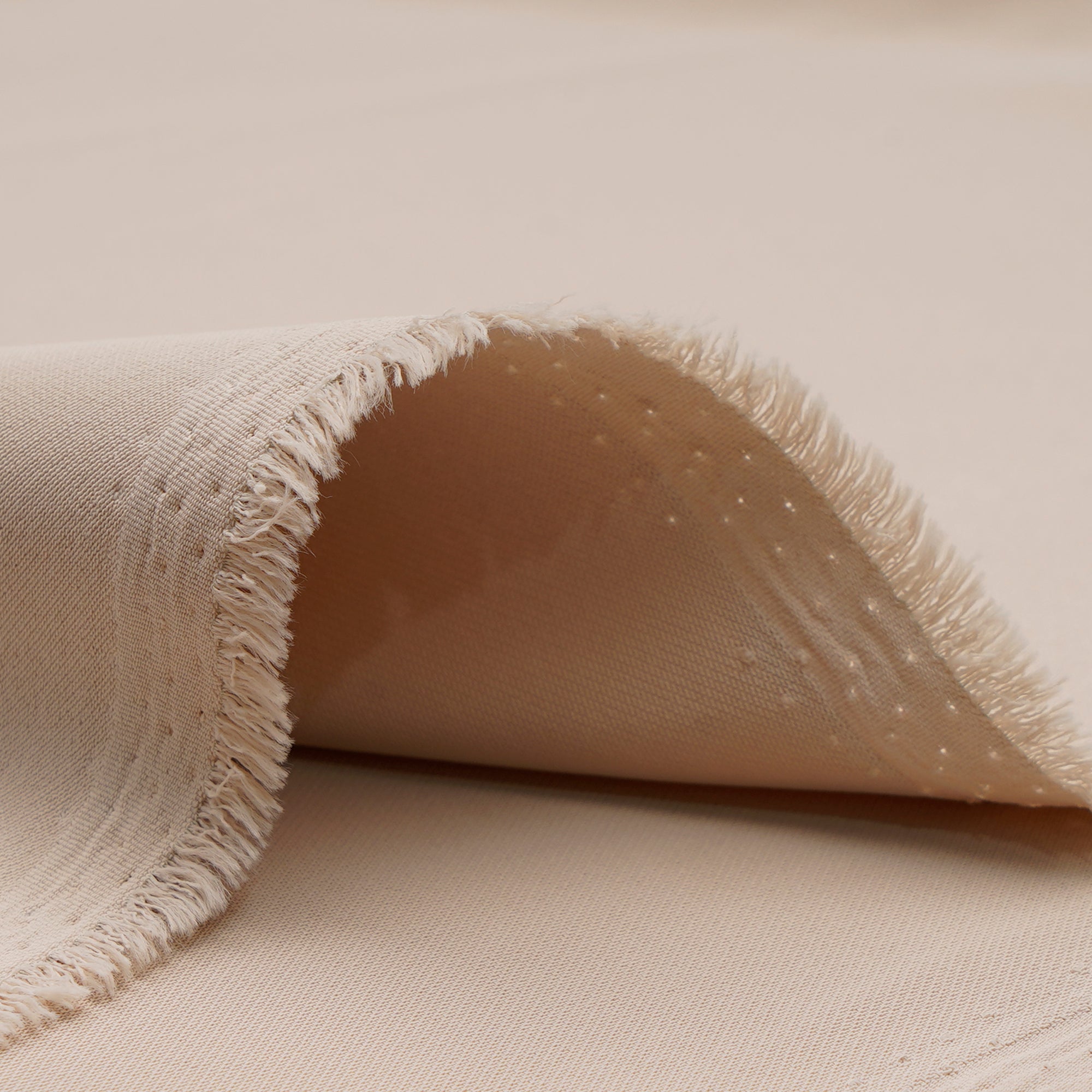 Cream Solid Dyed Imported Mesh Twill Satin Fabric (60" Width)