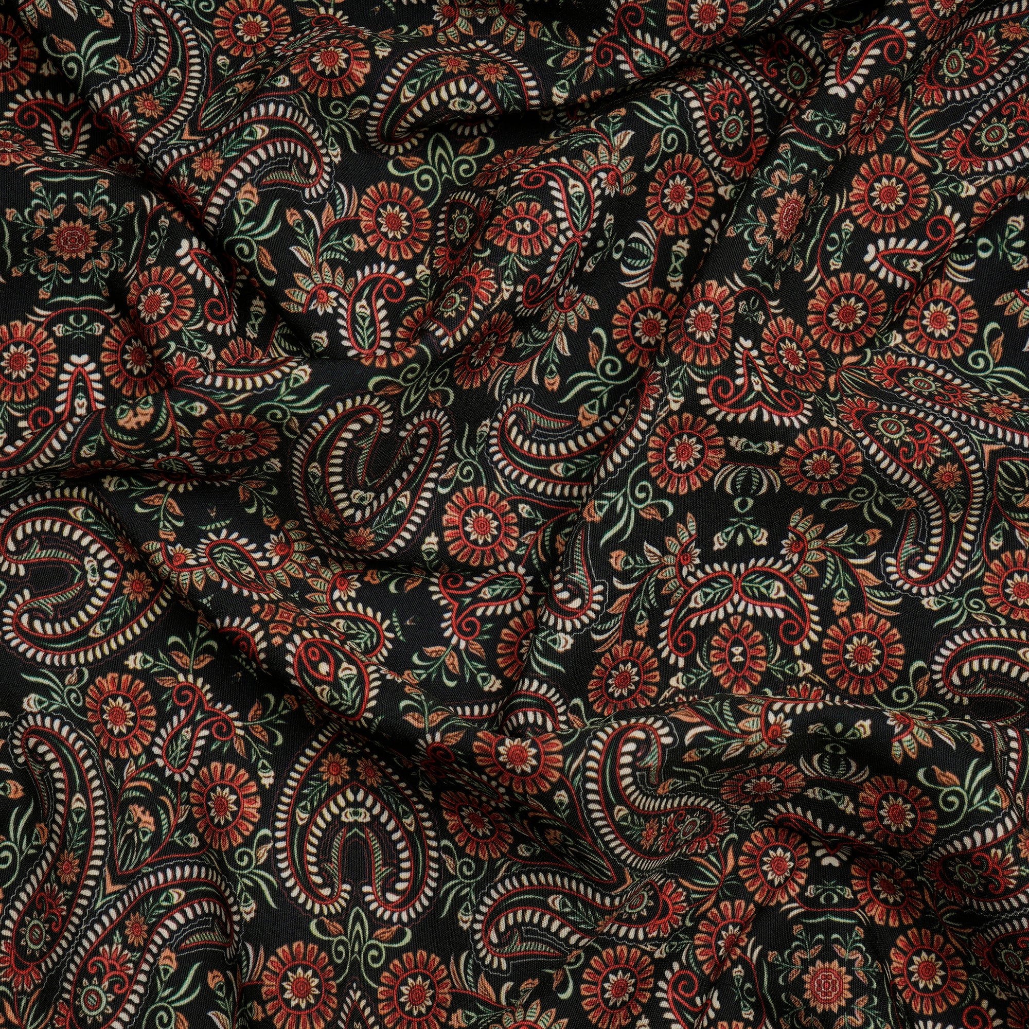 Multi Color Floral Pattern Digital Printed Cherry Crepe Fabric (60" Width)