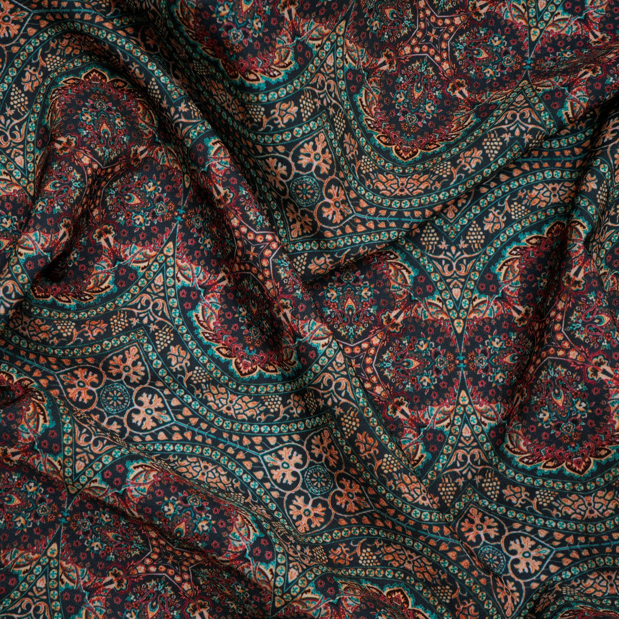 Multi Color All Over Pattern Digital Printed Cherry Crepe Fabric (60" Width)