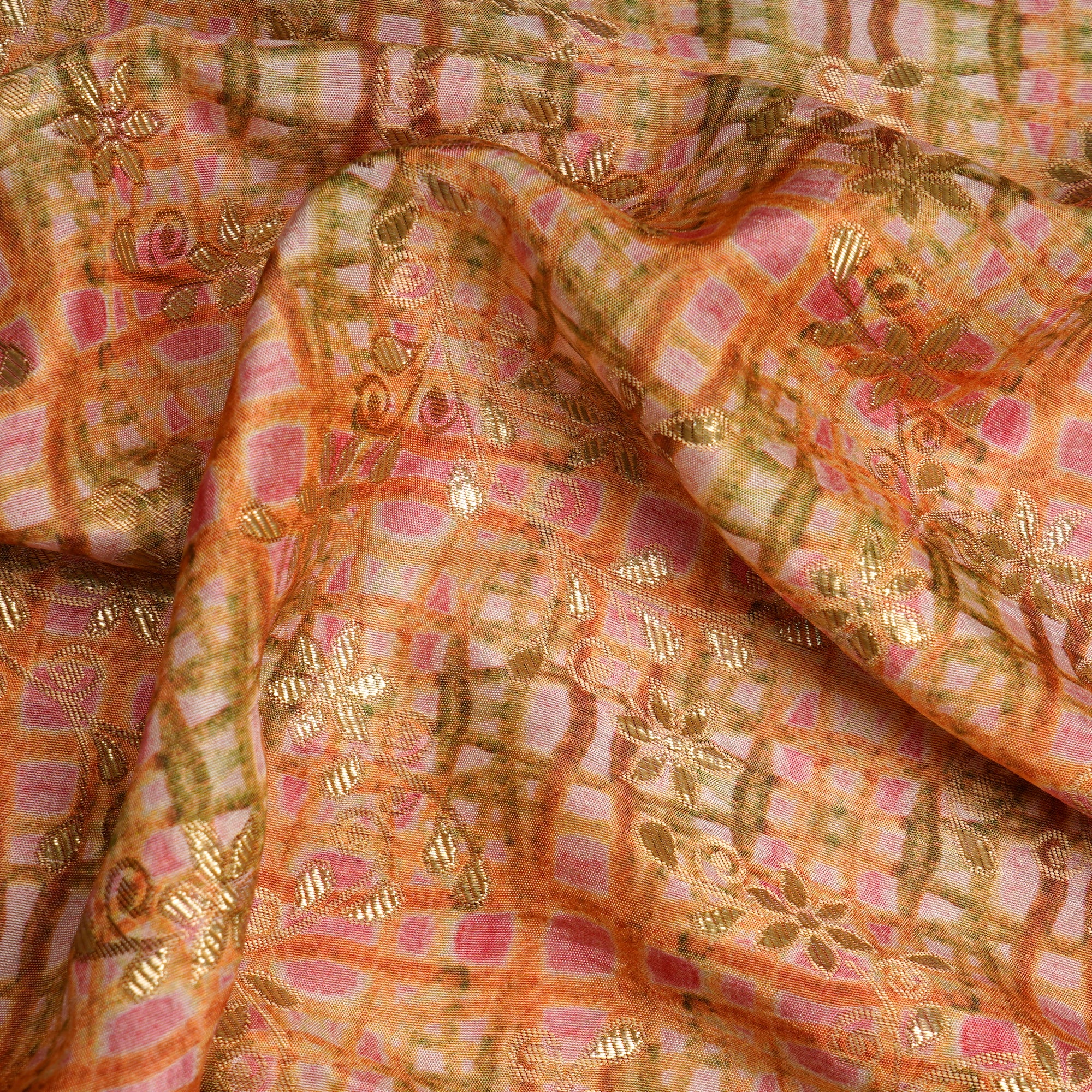 Multi Color Traditional Pattern Printed Fancy Banarasi Viscose Jacquard Fabric