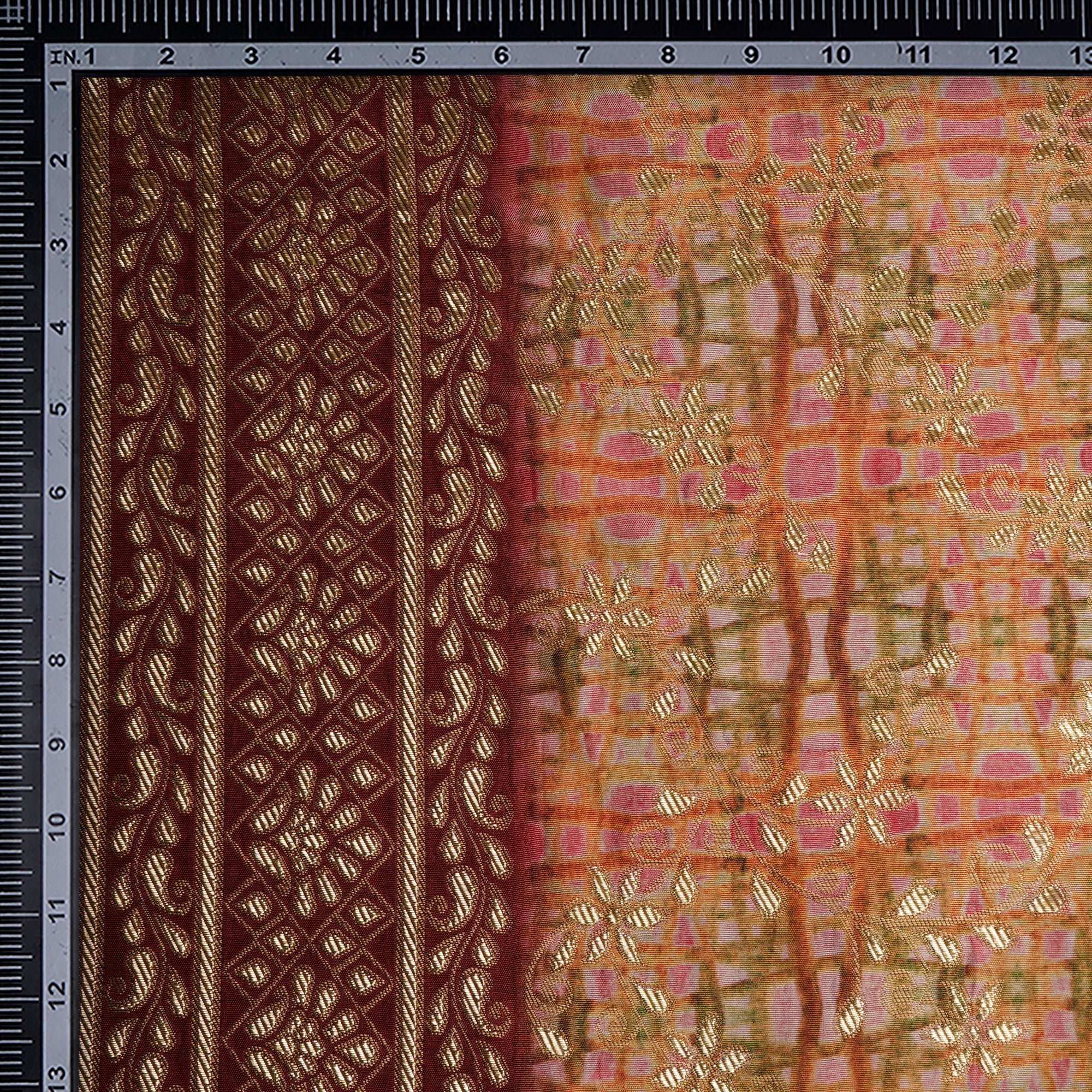 Multi Color Traditional Pattern Printed Fancy Banarasi Viscose Jacquard Fabric