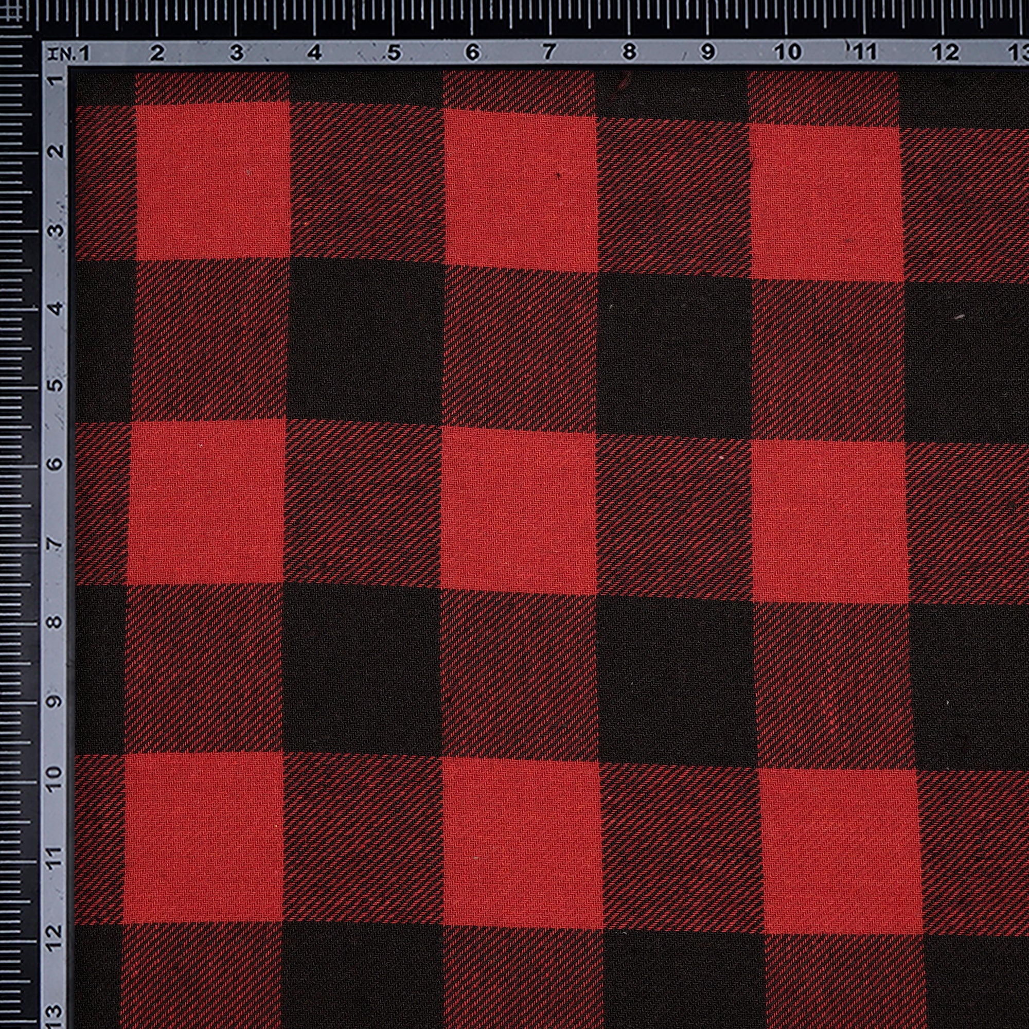 Red-Black Yarn Dyed Flannel Cotton Check Fabric