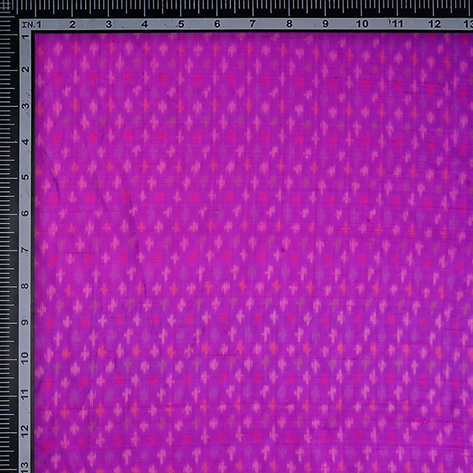 Rose Violet Handwoven Pure Dupion Silk Ikat Fabric