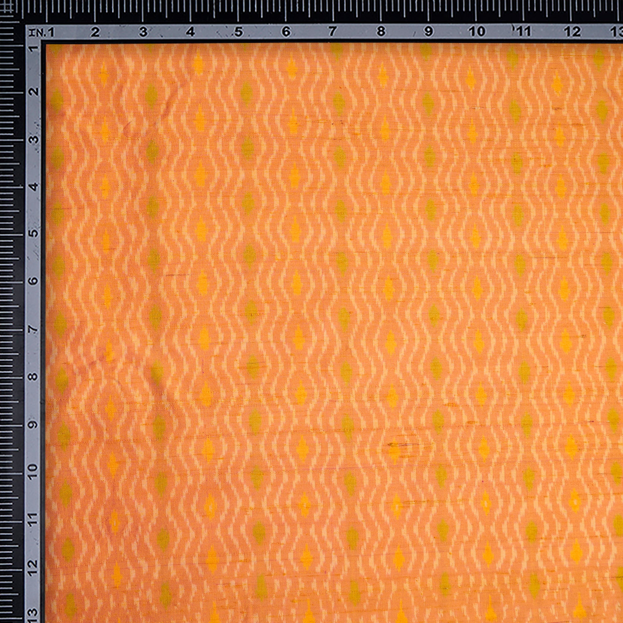 Mustrd Handwoven Pure Dupion Silk Ikat Fabric