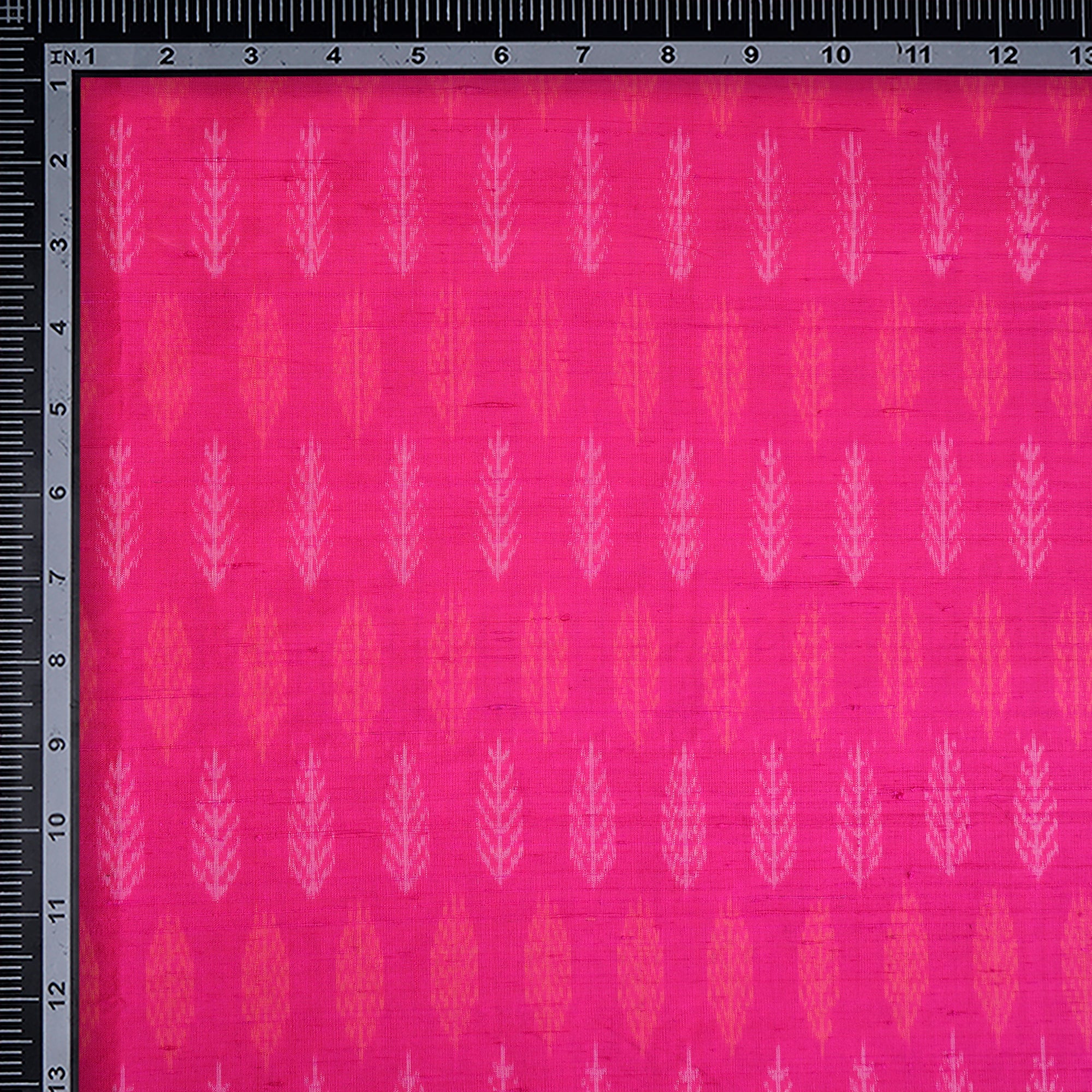 Beetroot Purple Handwoven Pure Dupion Silk Ikat Fabric