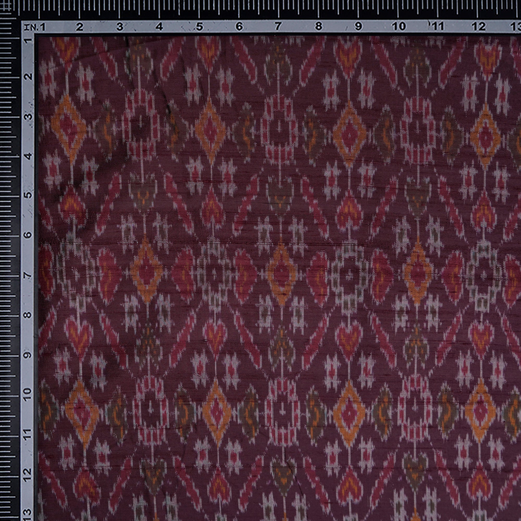 Andorra Handwoven Pure Dupion Silk Ikat Fabric