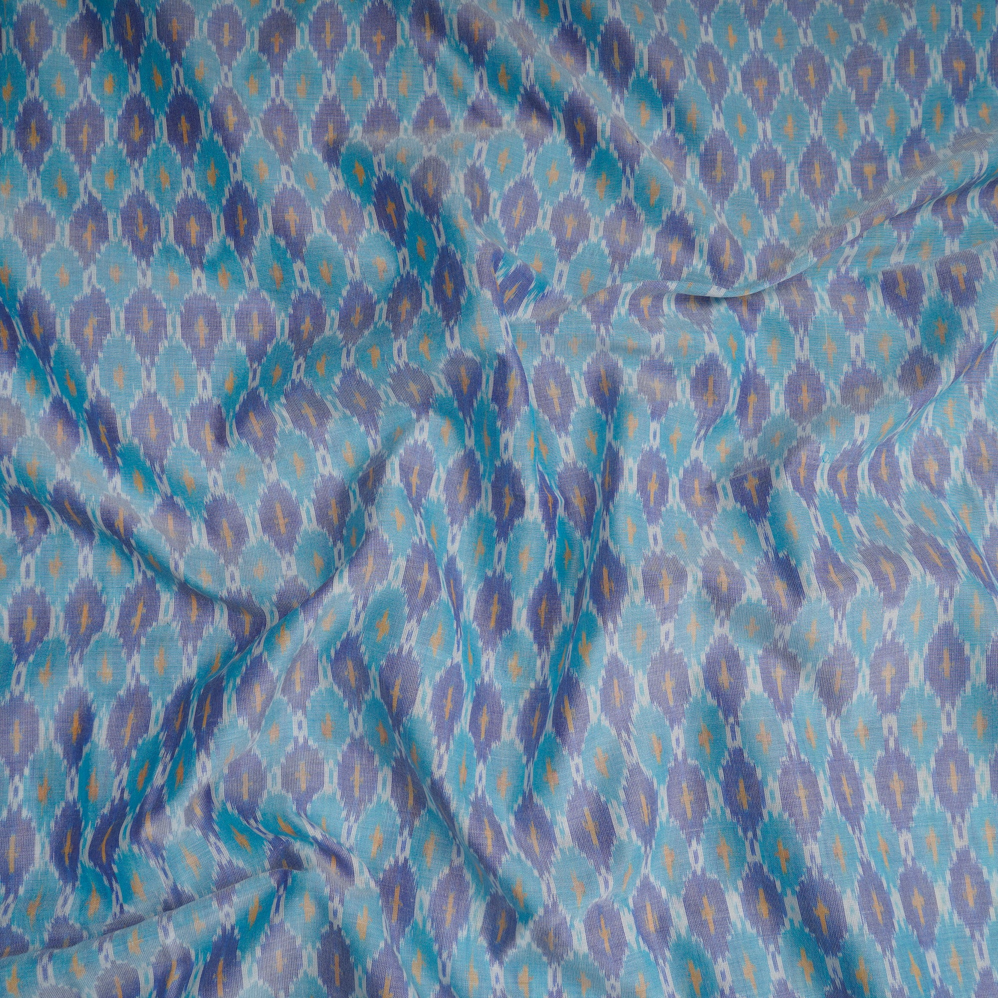 Lolite Handwoven Pure Silk-Cotton (Sico) Ikat Fabric (44" Width)