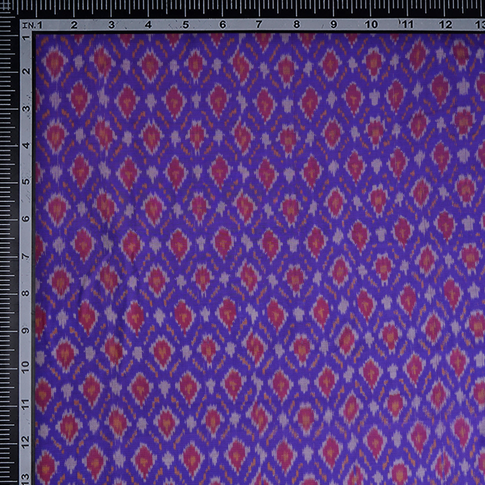 Voilet Handwoven Pure Silk-Cotton (Sico) Ikat Fabric