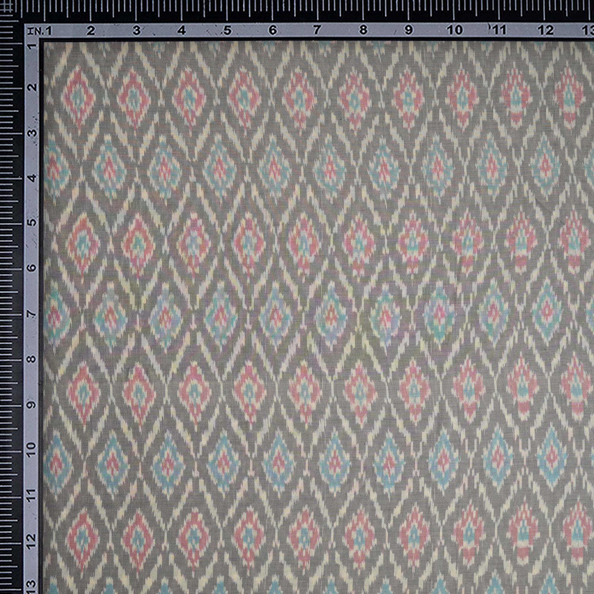 Muli Color Handwoven Pure Silk-Cotton (Sico) Ikat Fabric