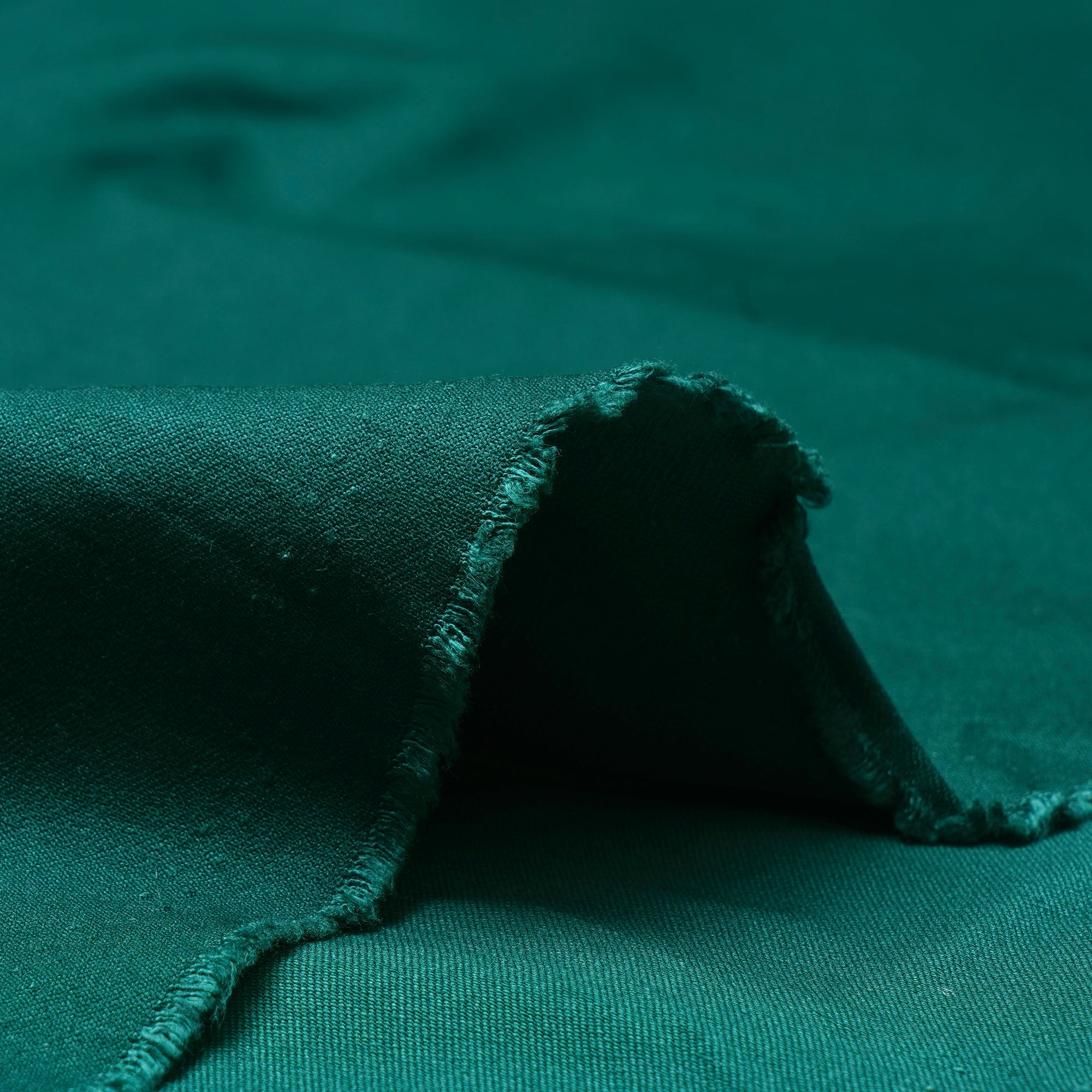 Dark Green Plain Dyed Bengaline Lycra Fabric