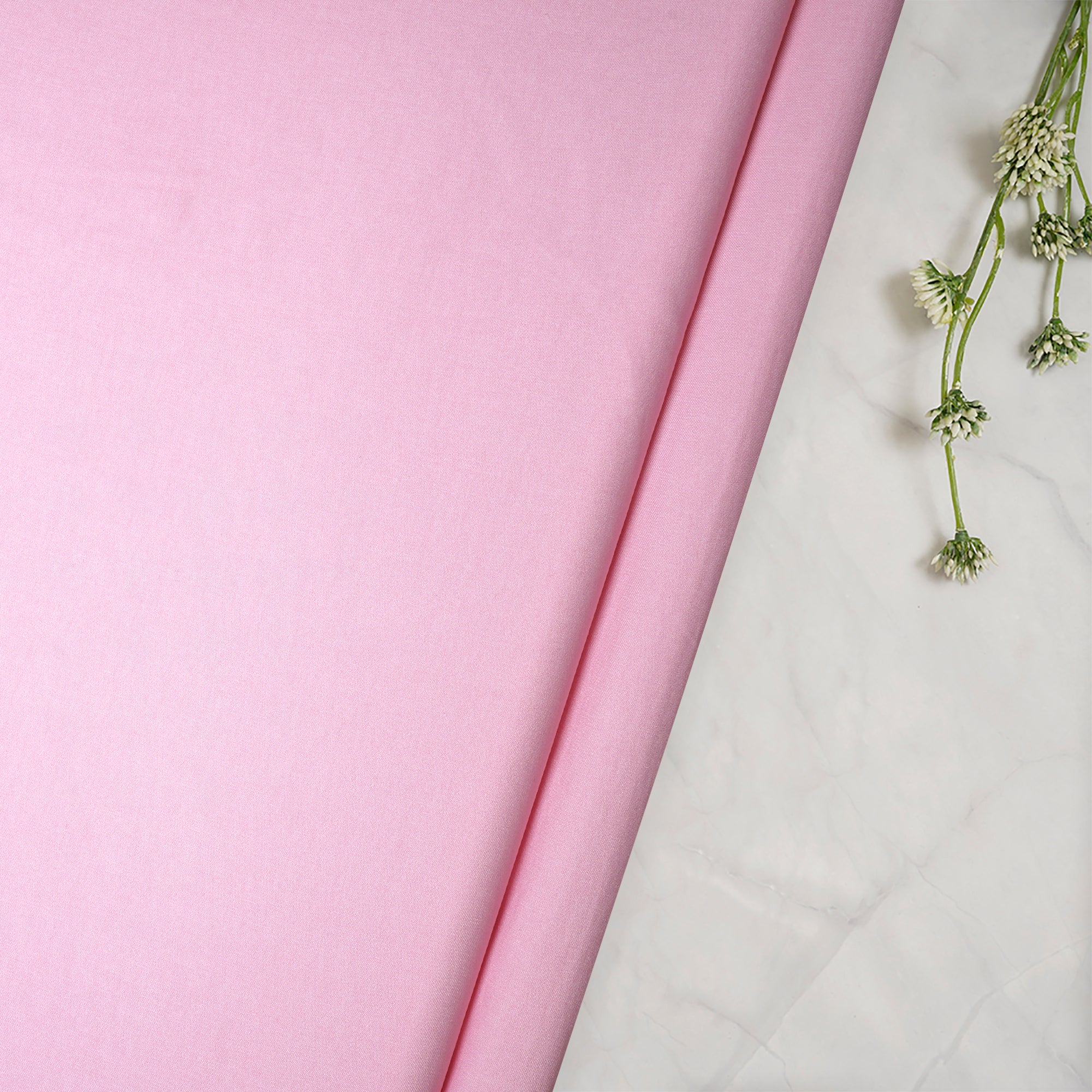 Baby Pink Plain Dyed Bengaline Lycra Fabric