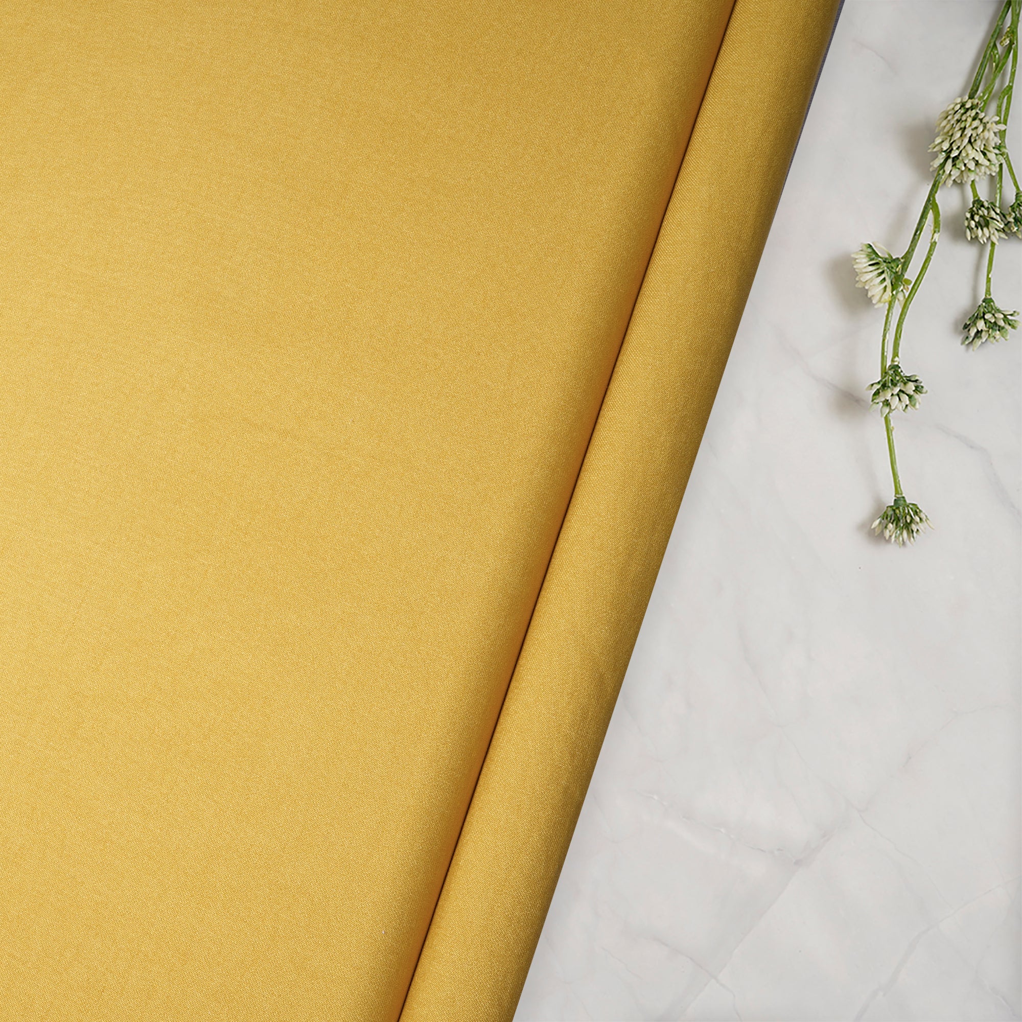 Misted Yellow Plain Dyed Bengaline Lycra Fabric