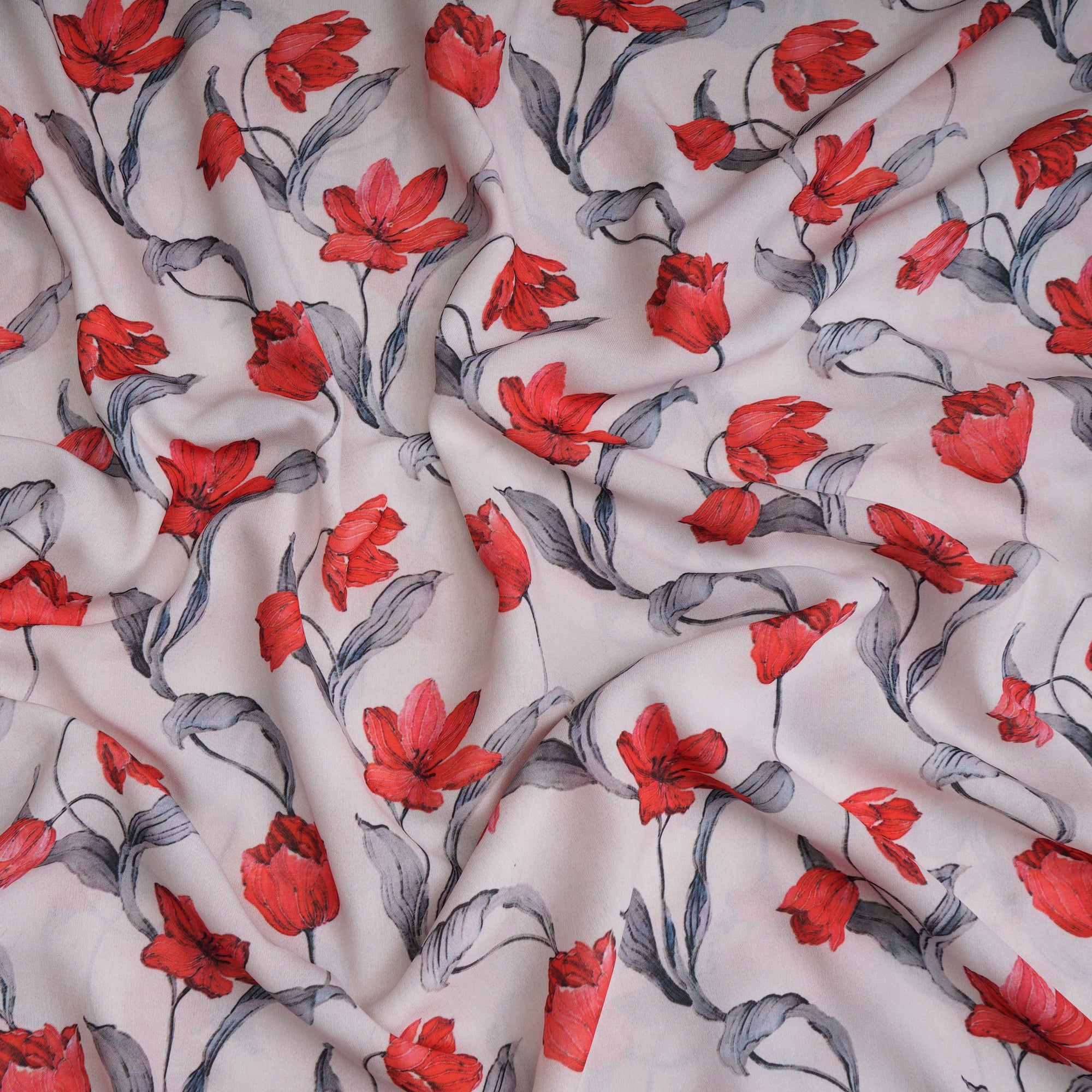 Tint Pint Floral Pattern Printed Crepe Fabric