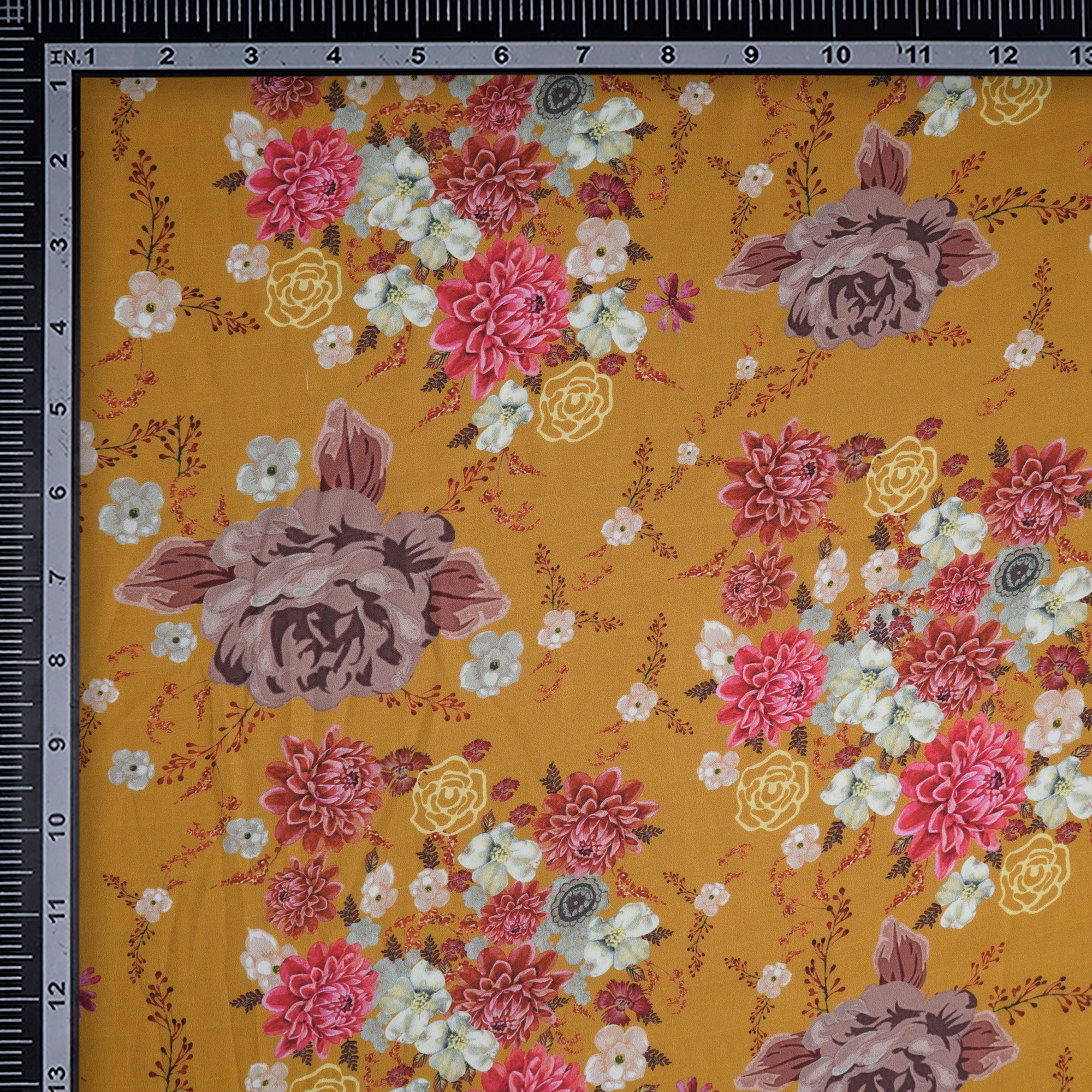 Arrowwood Floral Pattern Printed Crepe Fabric