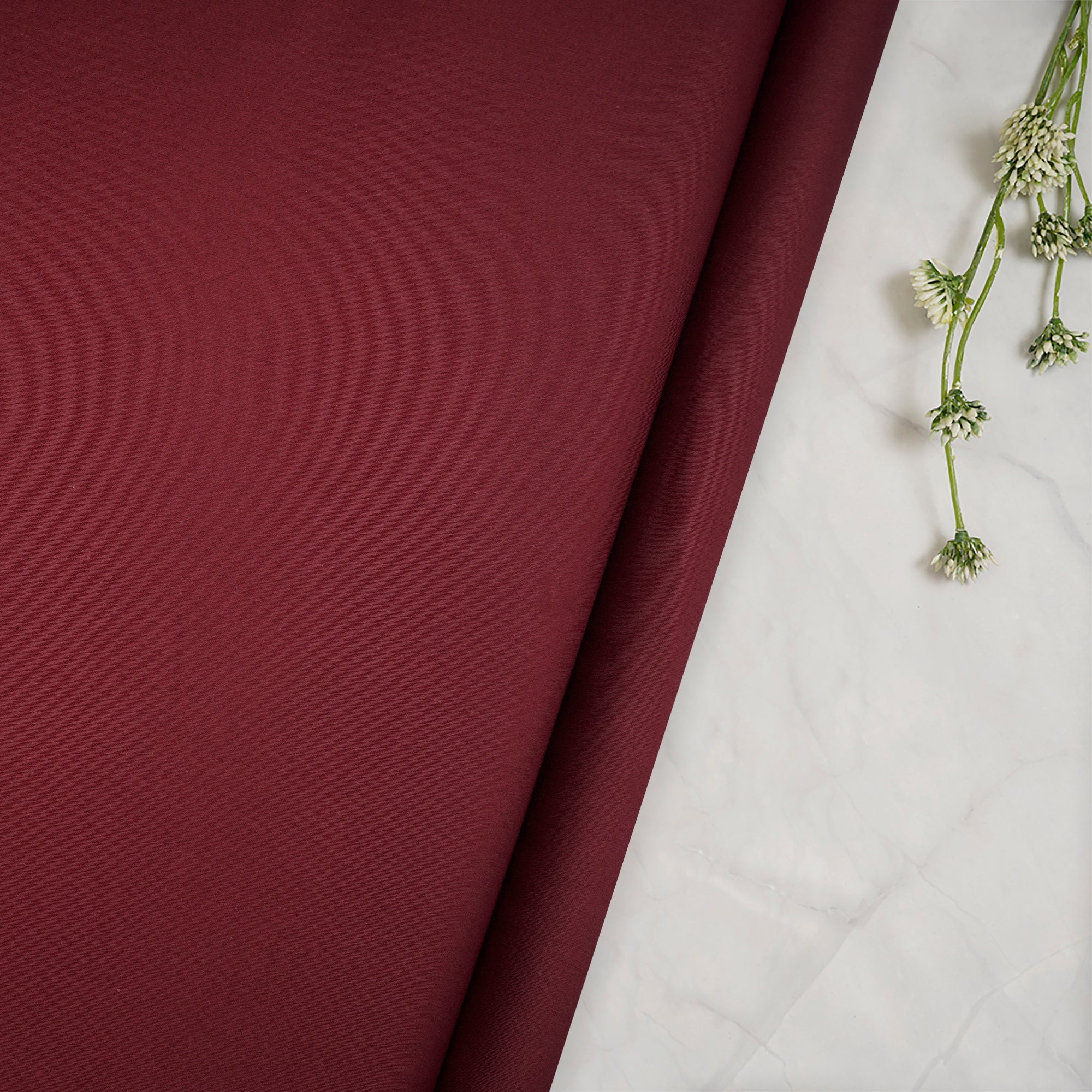 Maroon Mill Dyed Mill Made Premium Cotton Satin Fabric