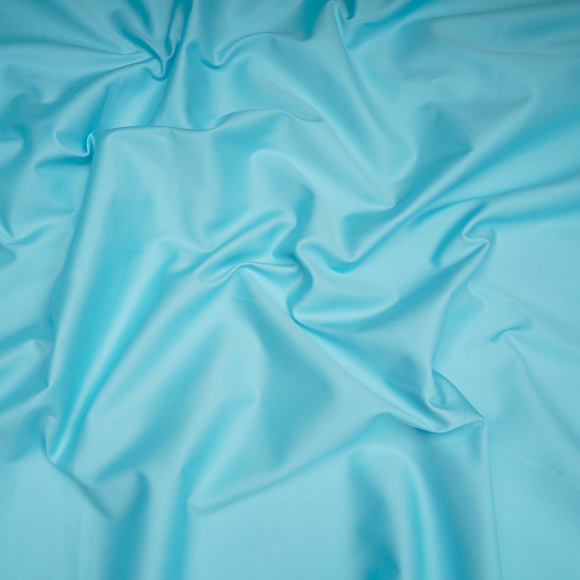 Sky Blue Mill Dyed Mill Made Premium Cotton Satin Fabric