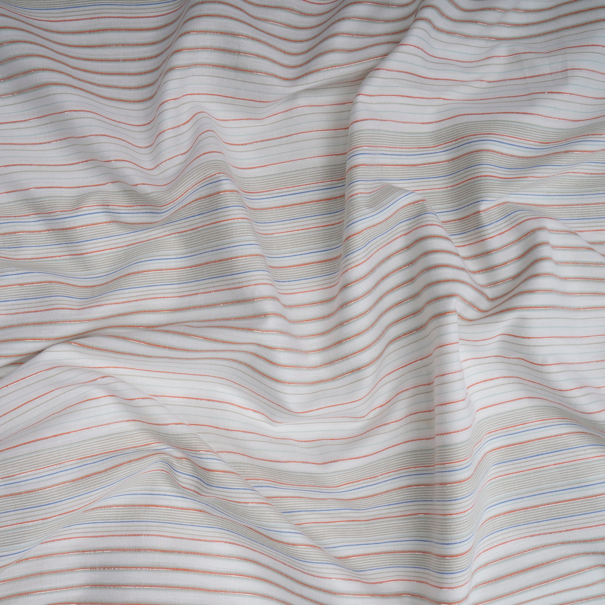 Off-White Stripe Pattern Yarn Dyed Cotton Fabric