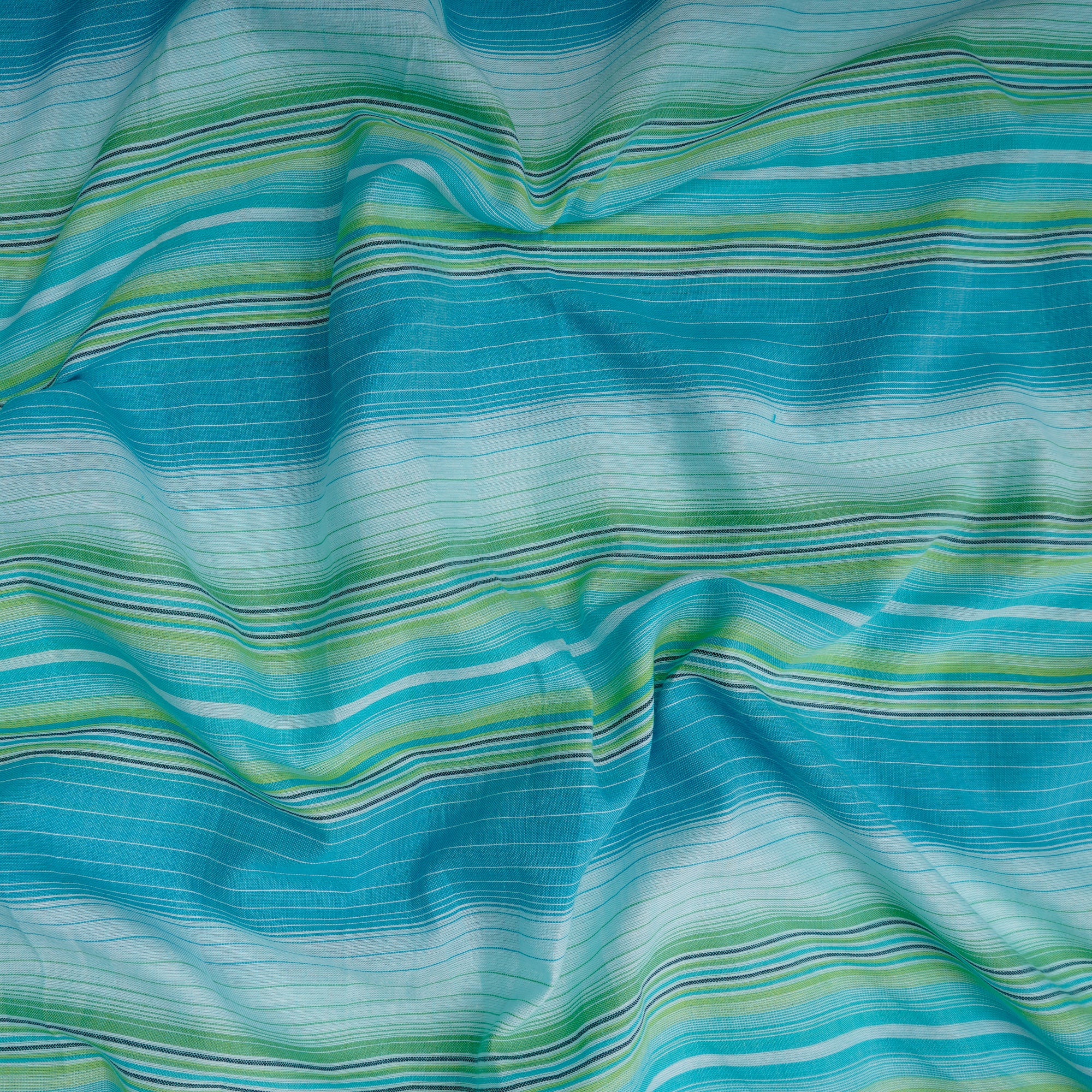 Light Blue Stripe Pattern Yarn Dyed Cotton Fabric