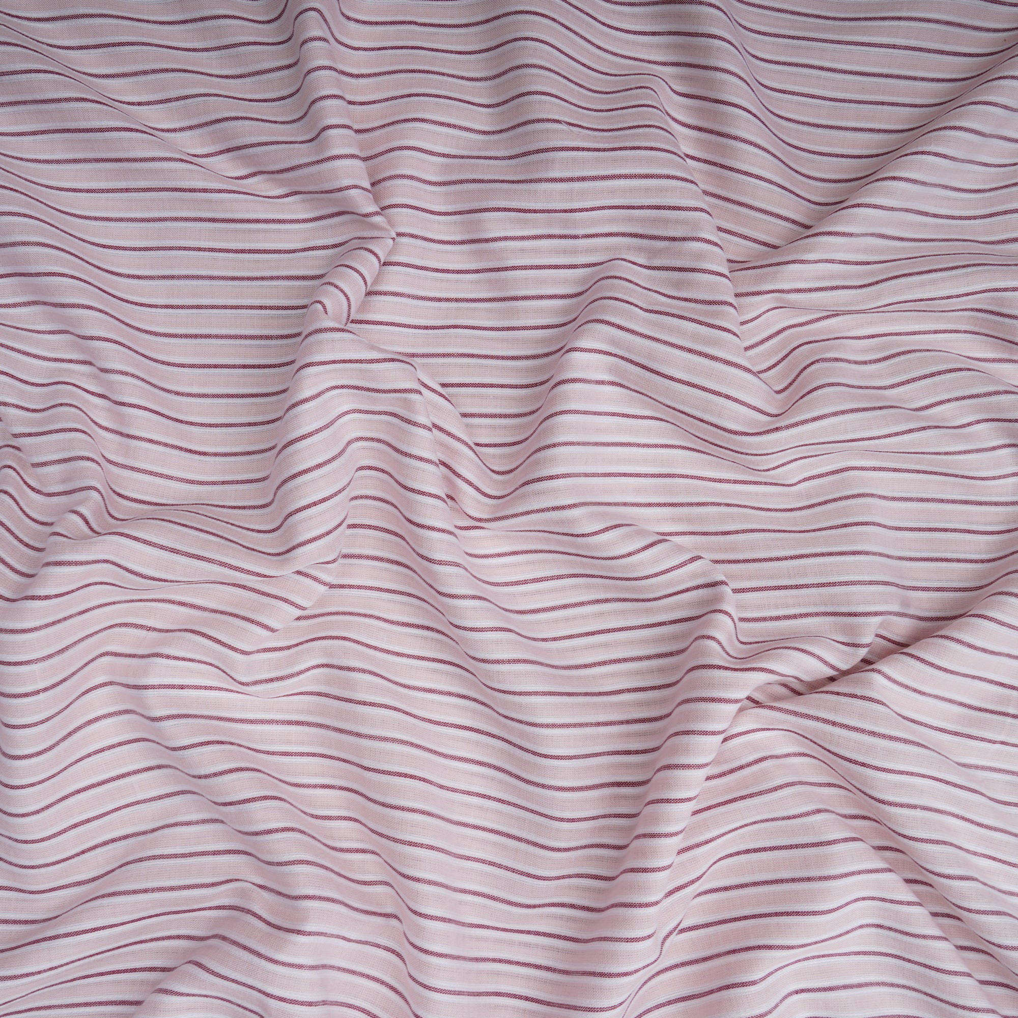 Baby Pink Stripe Pattern Yarn Dyed Cotton Fabric