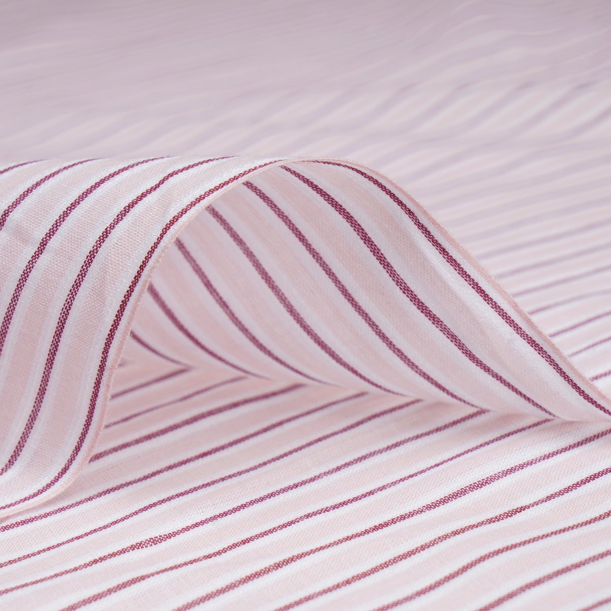 Baby Pink Stripe Pattern Yarn Dyed Cotton Fabric